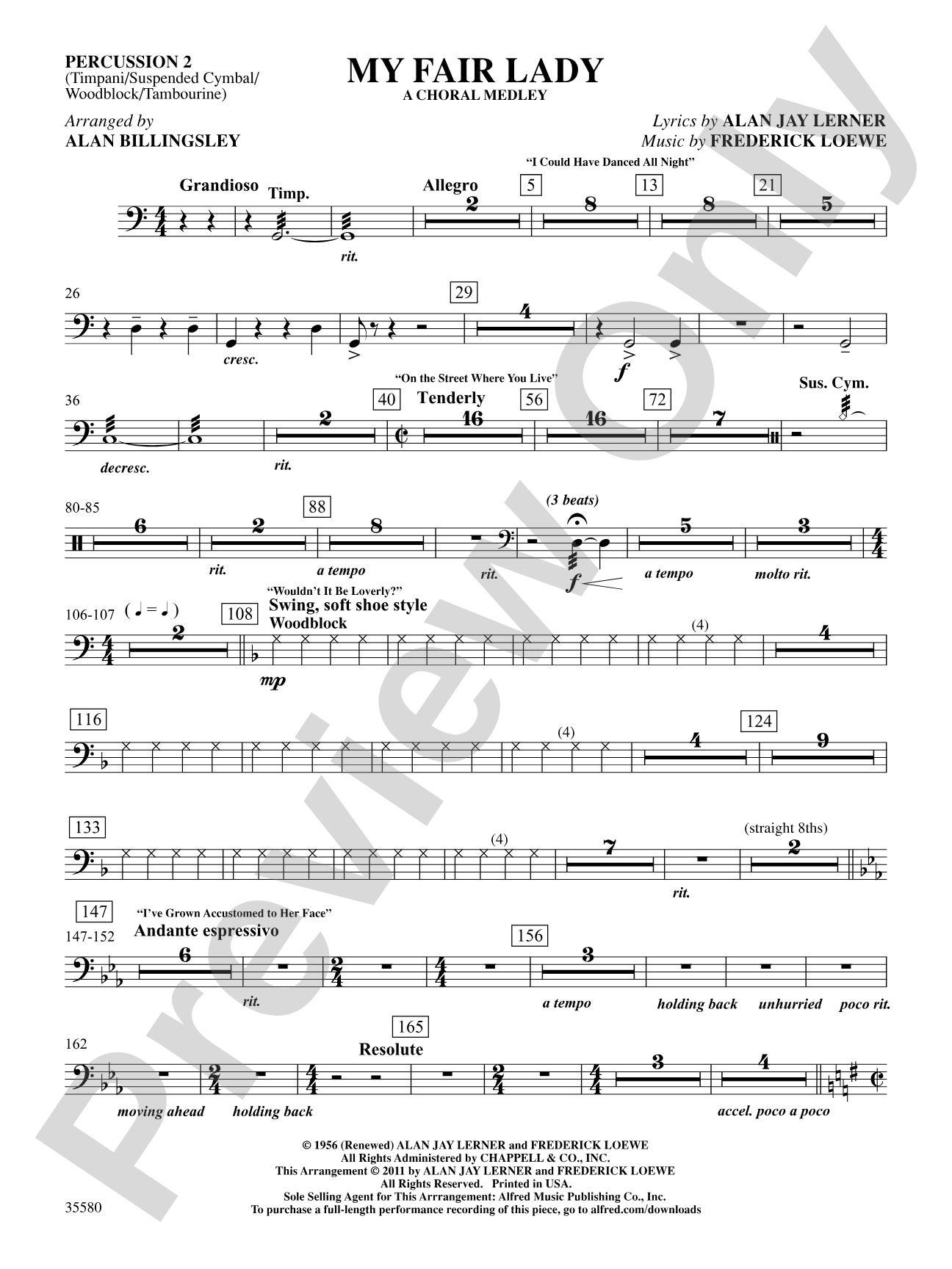 My Fair Lady: 2nd Percussion: Choral SoundPax