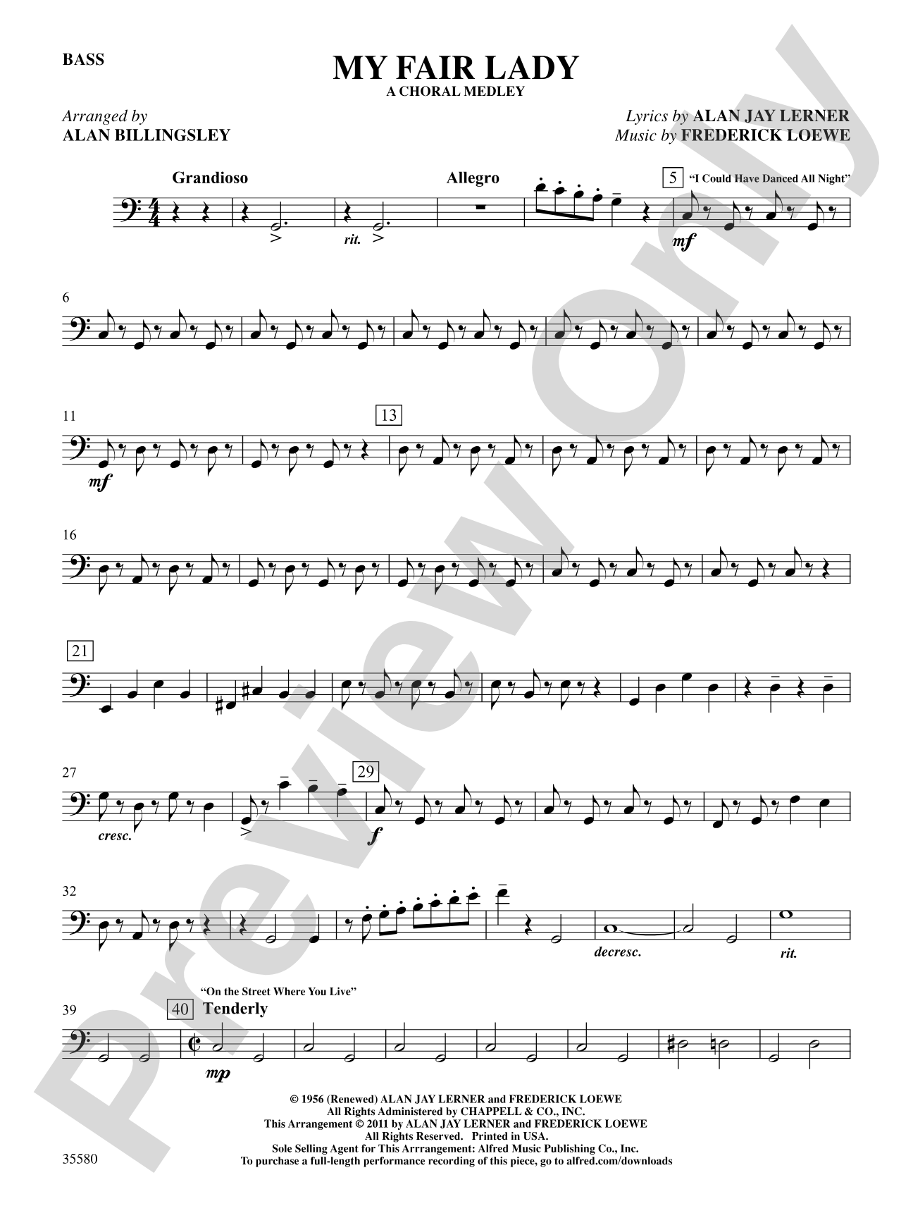 My Fair Lady: String Bass: Choral SoundPax