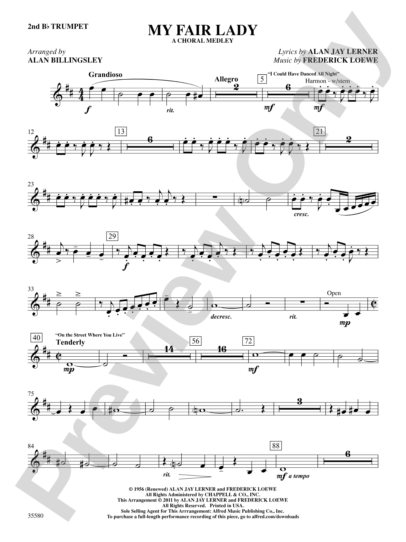 My Fair Lady: 2nd B-flat Trumpet: Choral SoundPax