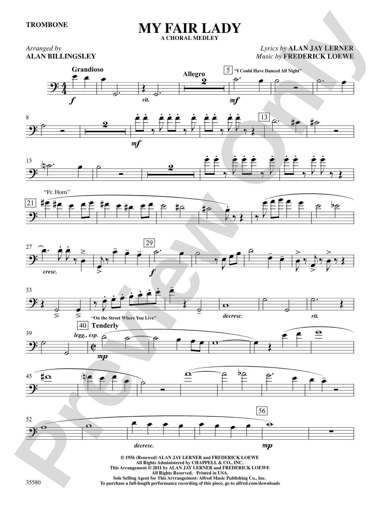 My Fair Lady: 1st Trombone: Choral SoundPax
