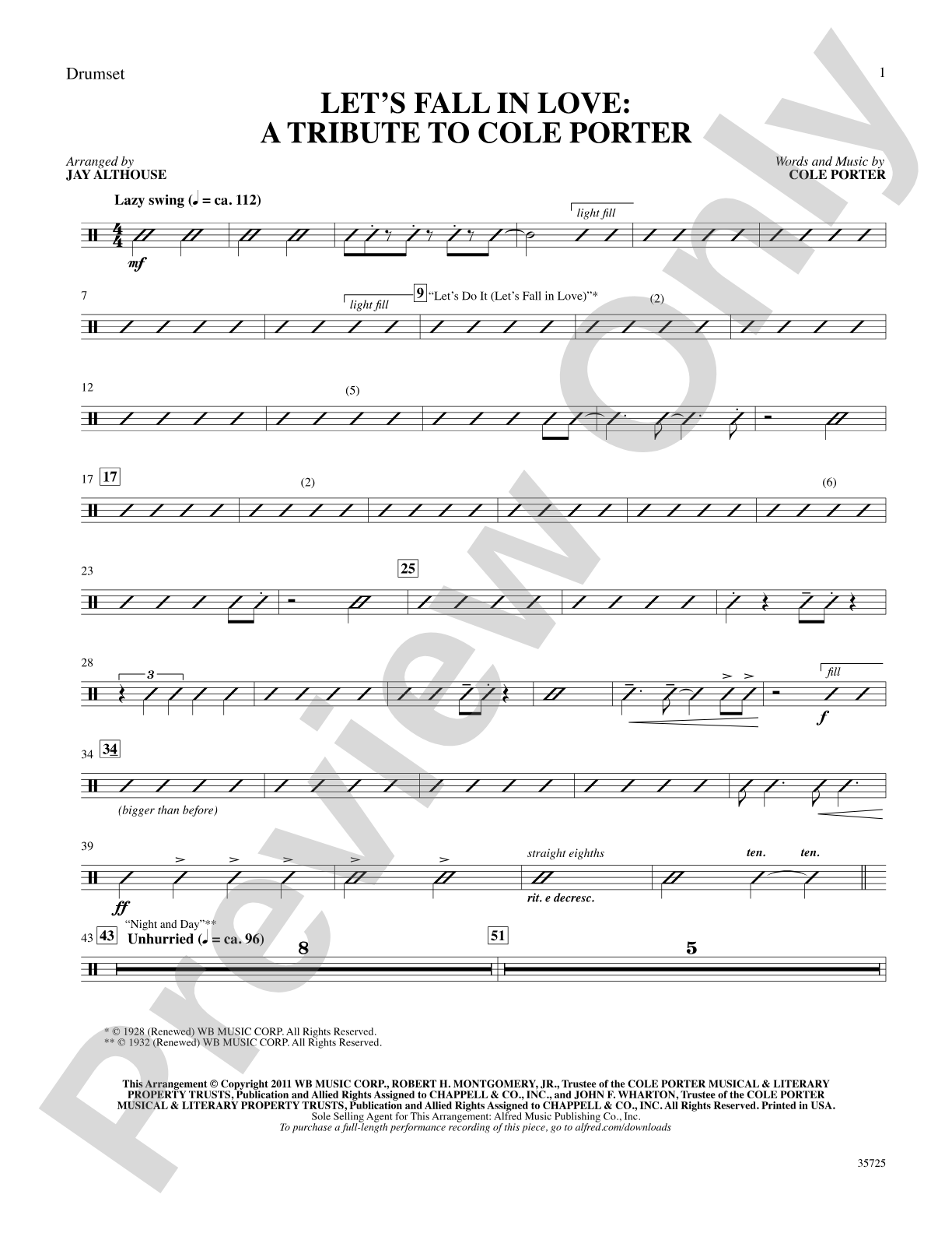 Let's Fall in Love: Drums: Choral SoundPax