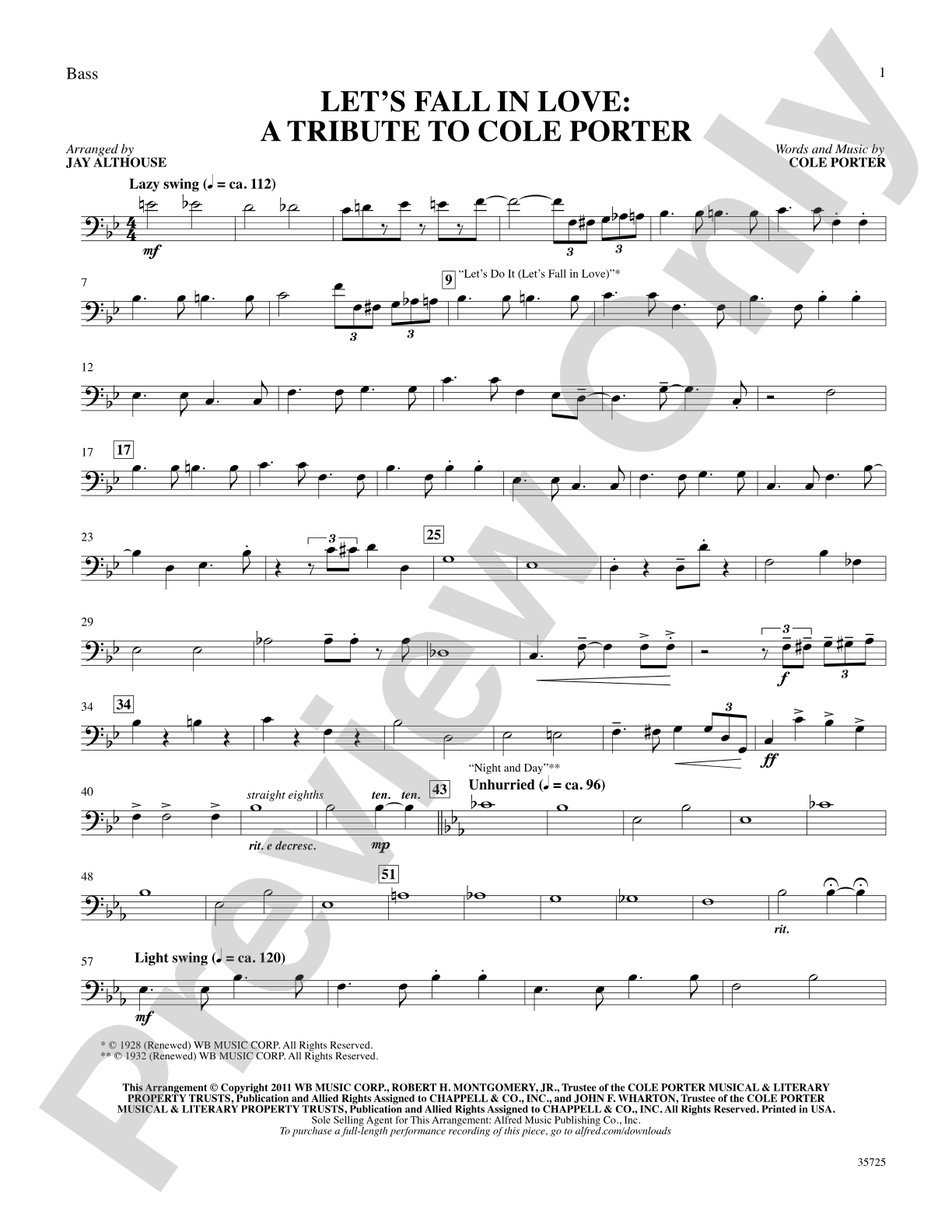 Let's Fall in Love: String Bass: Choral SoundPax