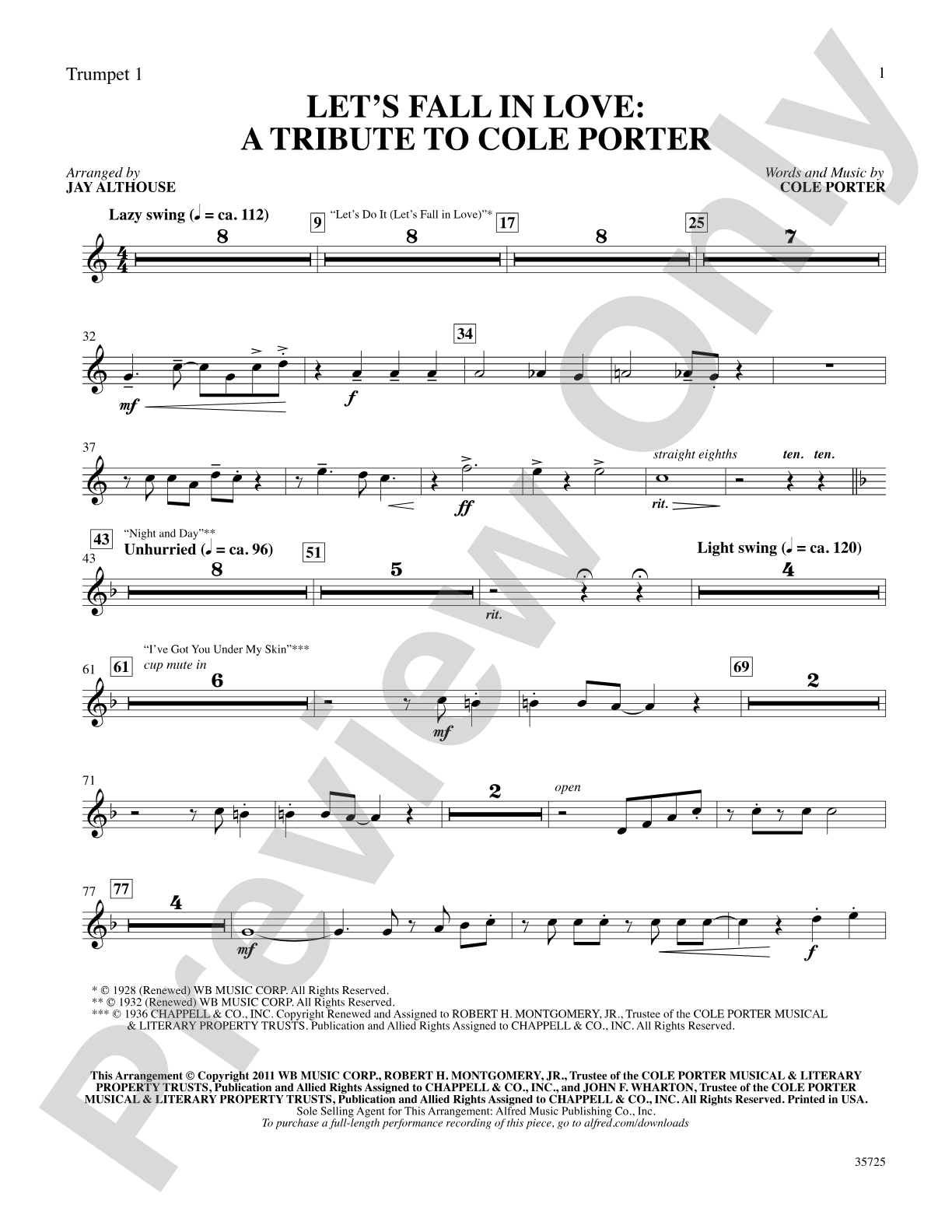 Let's Fall in Love: 1st B-flat Trumpet: Choral SoundPax
