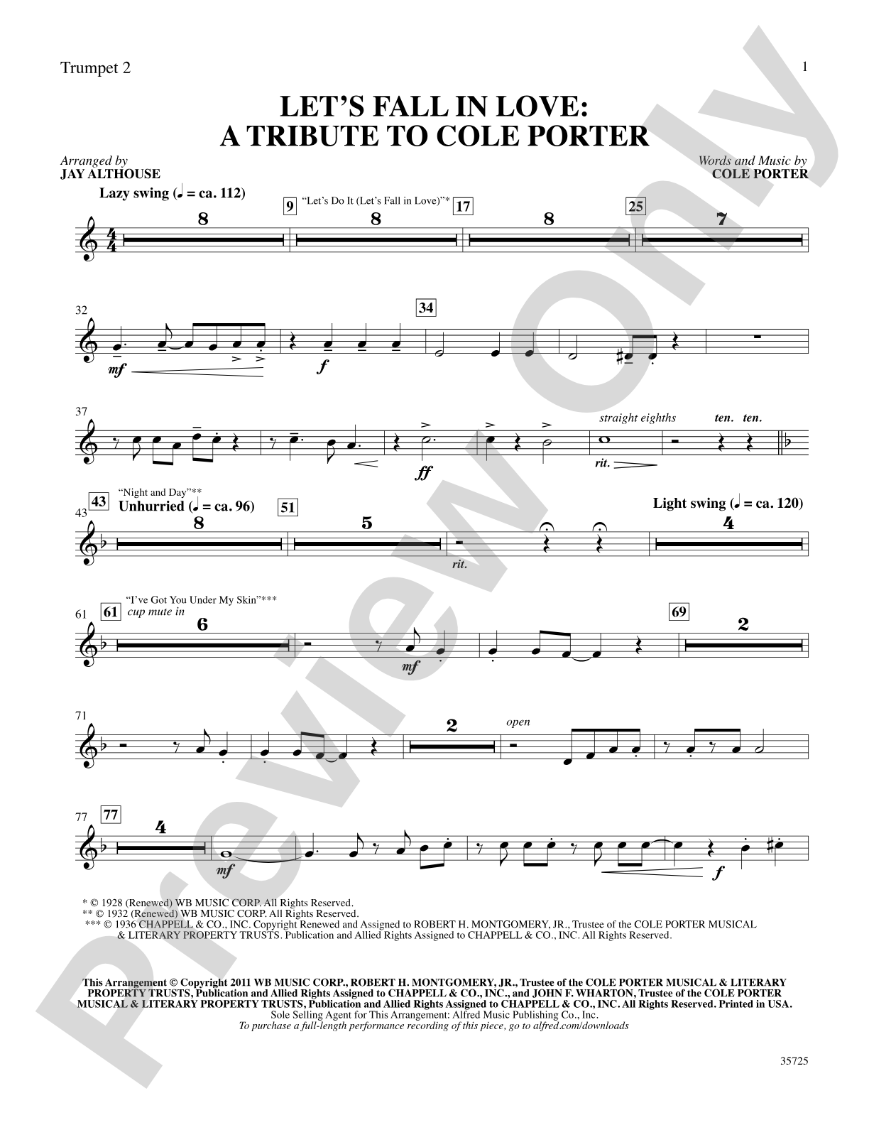 Let's Fall in Love: 2nd B-flat Trumpet: Choral SoundPax