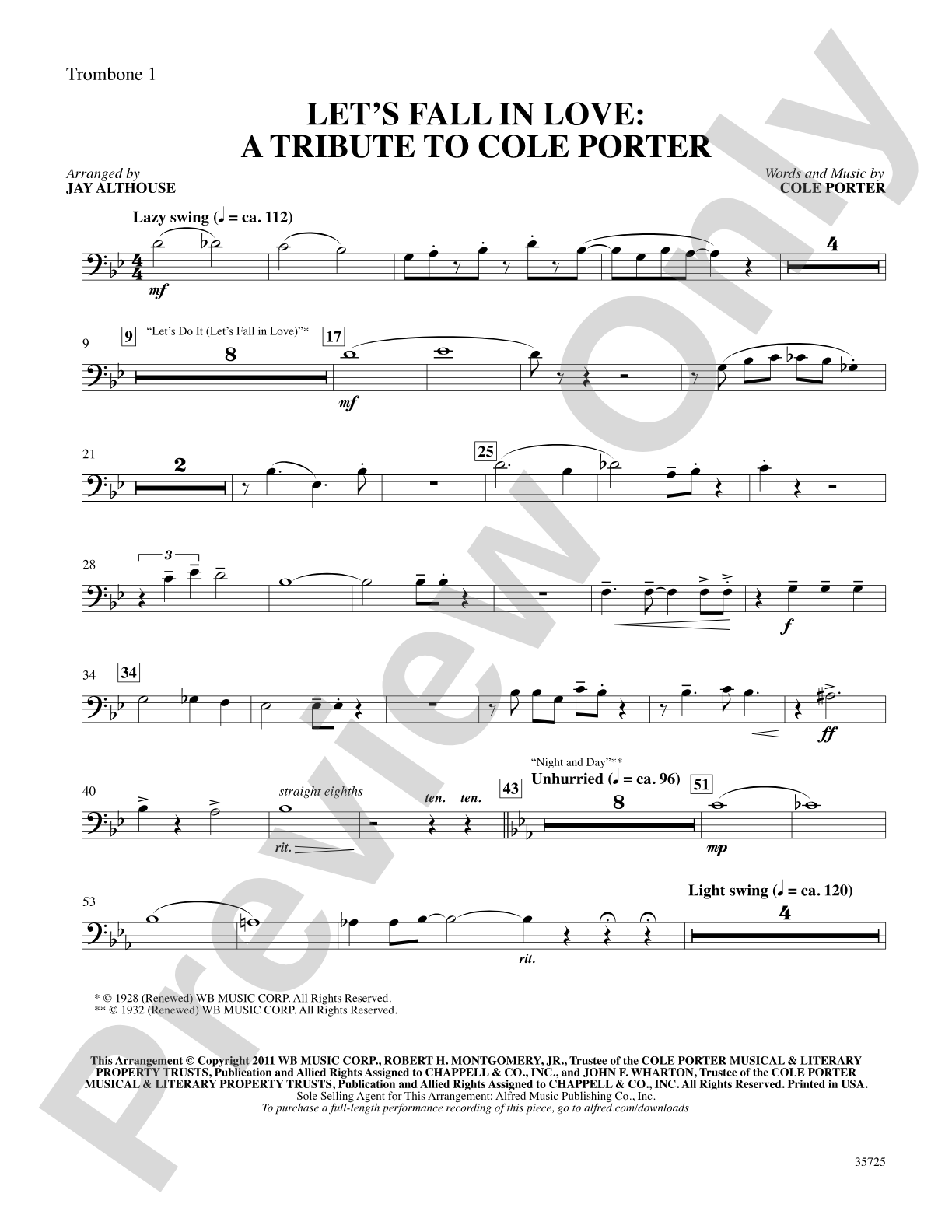 Let's Fall in Love: 1st Trombone: Choral SoundPax