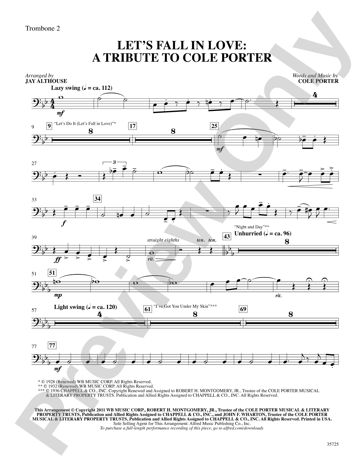 Let's Fall in Love: 2nd Trombone: Choral SoundPax