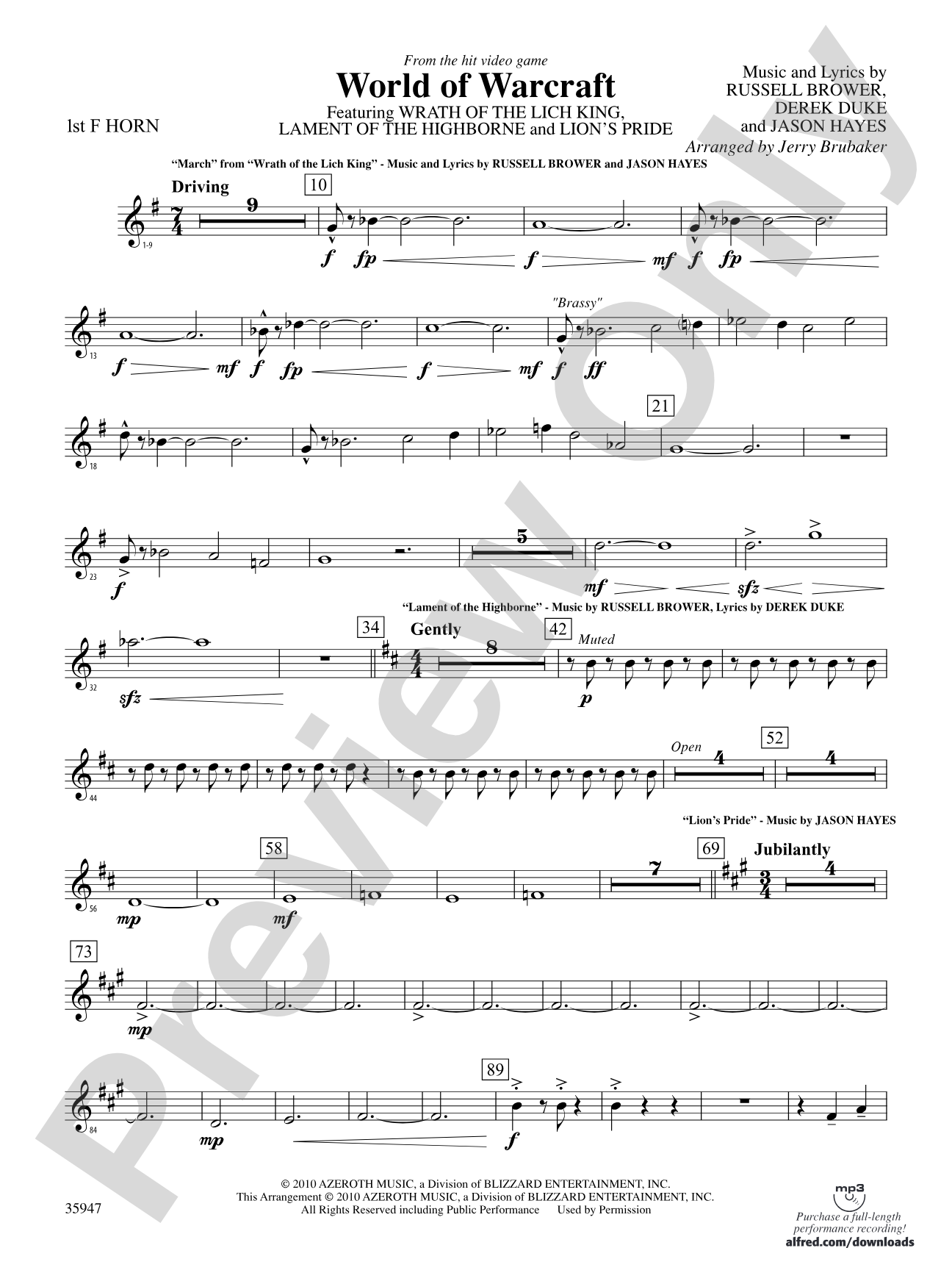World of Warcraft: 1st F Horn