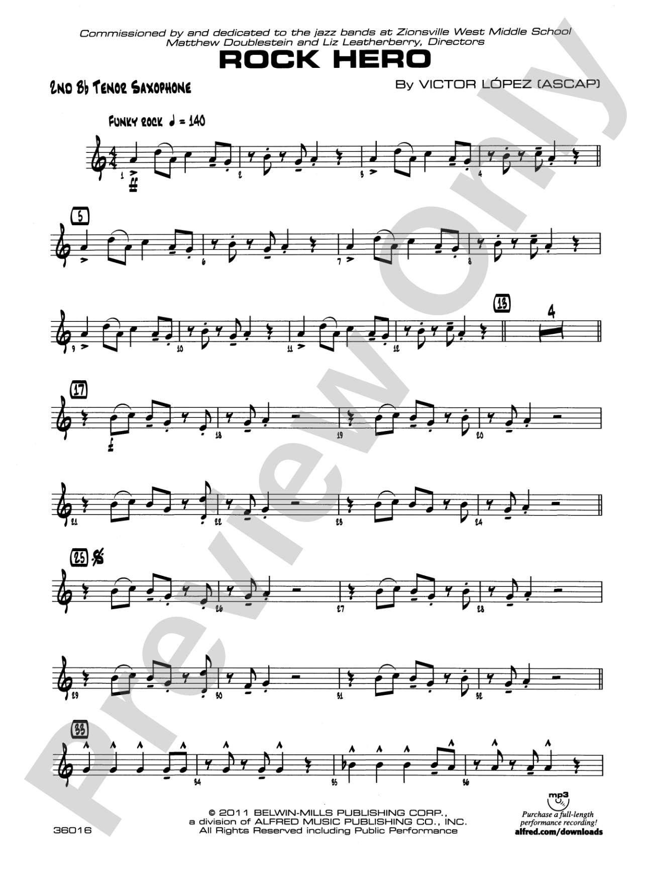 Rock Hero: 2nd B-flat Tenor Saxophone