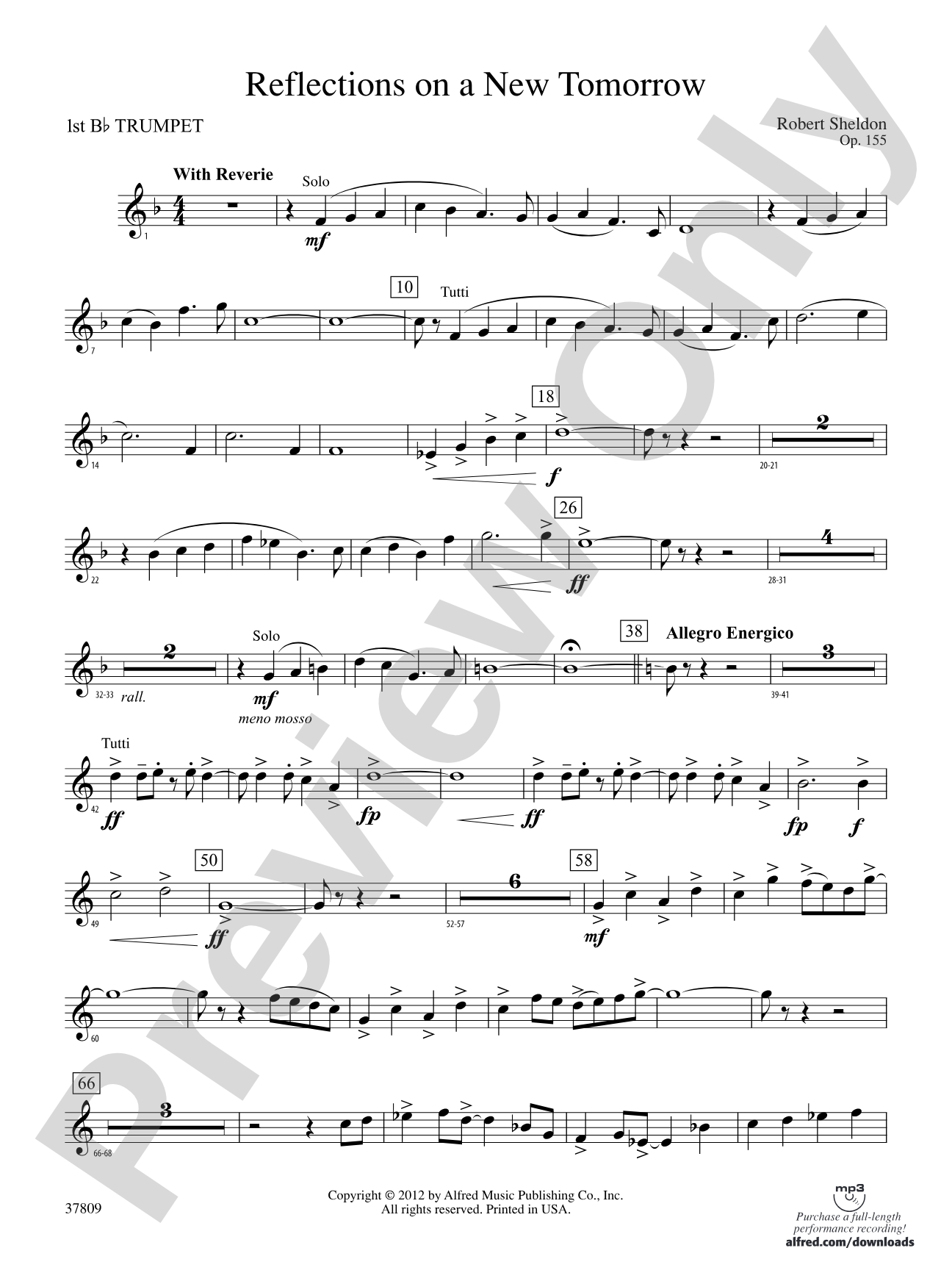 Reflections on a New Tomorrow: 1st B-flat Trumpet