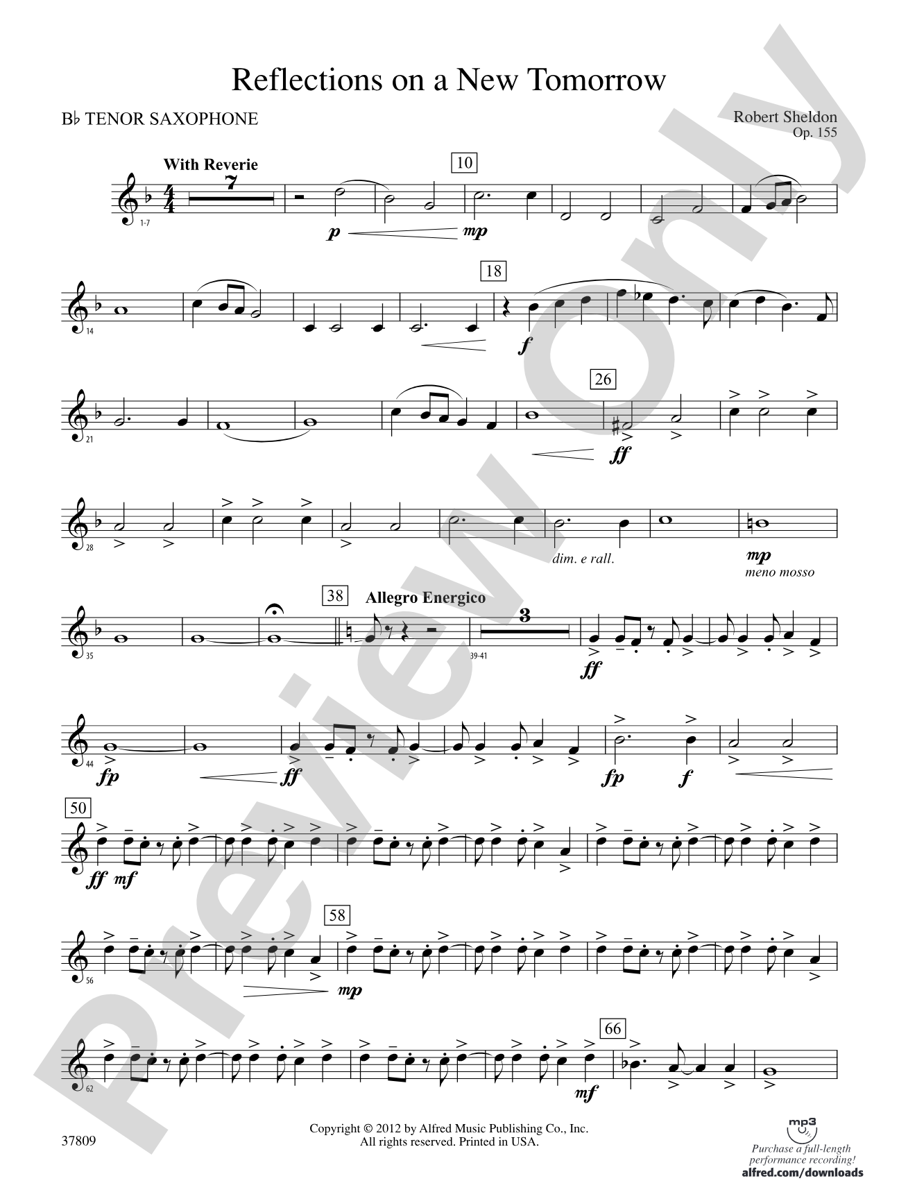 Reflections on a New Tomorrow: B-flat Tenor Saxophone