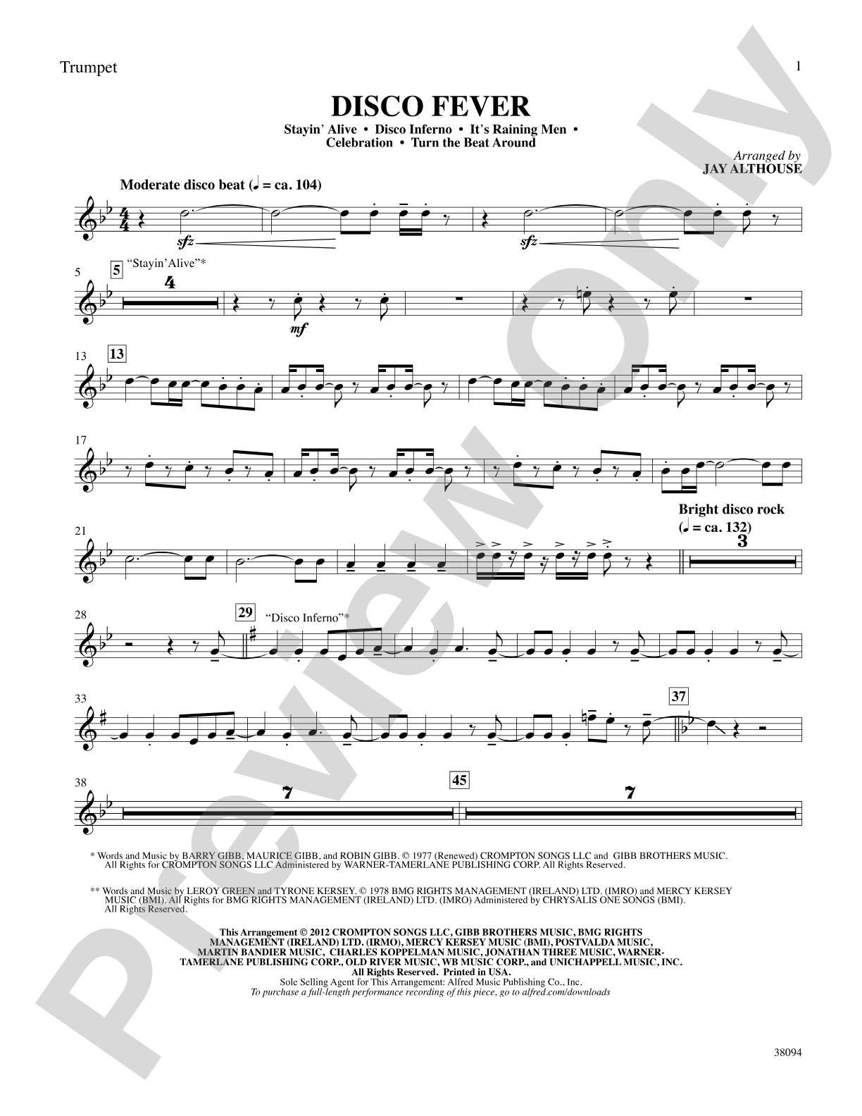 Disco Fever: 1st B-flat Trumpet: Choral SoundPax