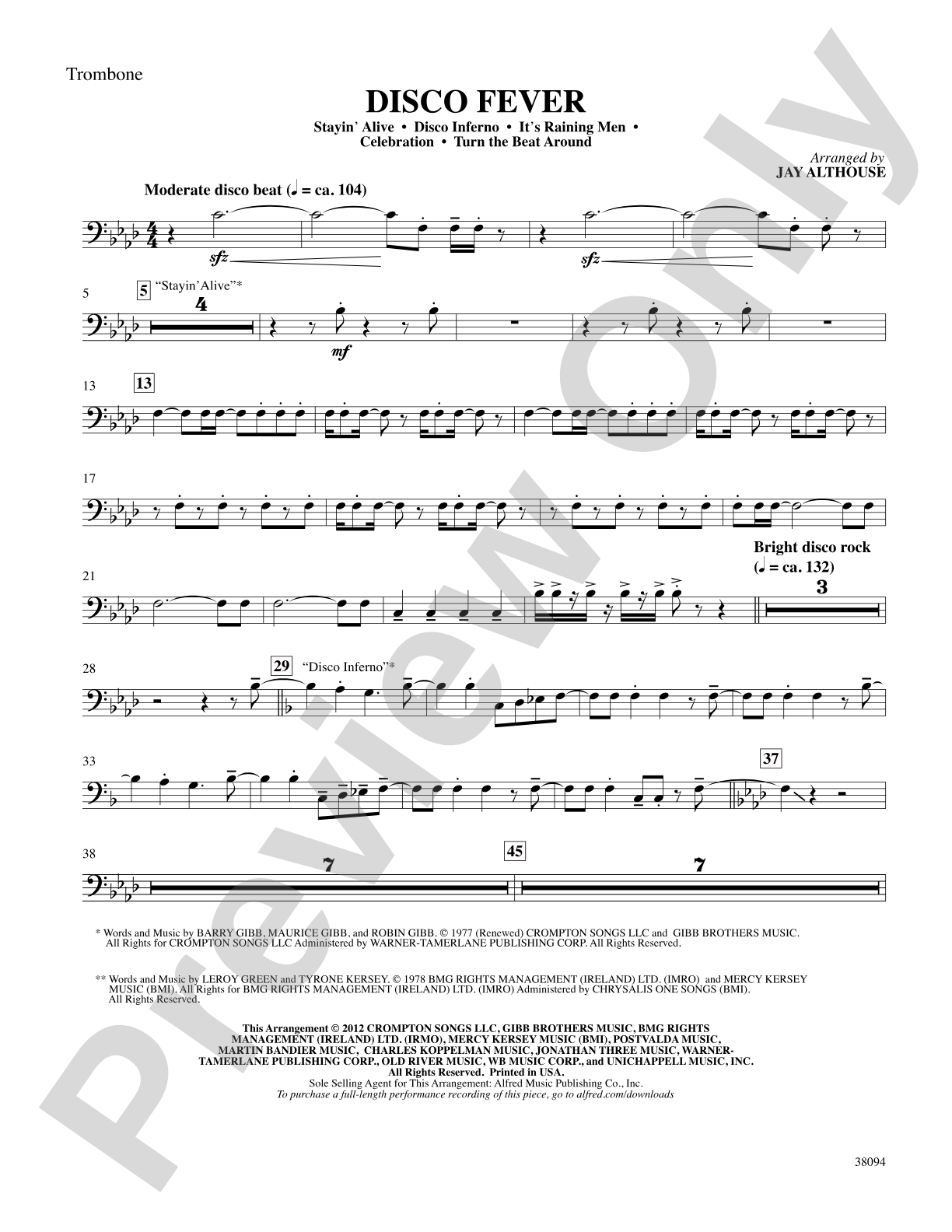 Disco Fever: 1st Trombone: Choral SoundPax