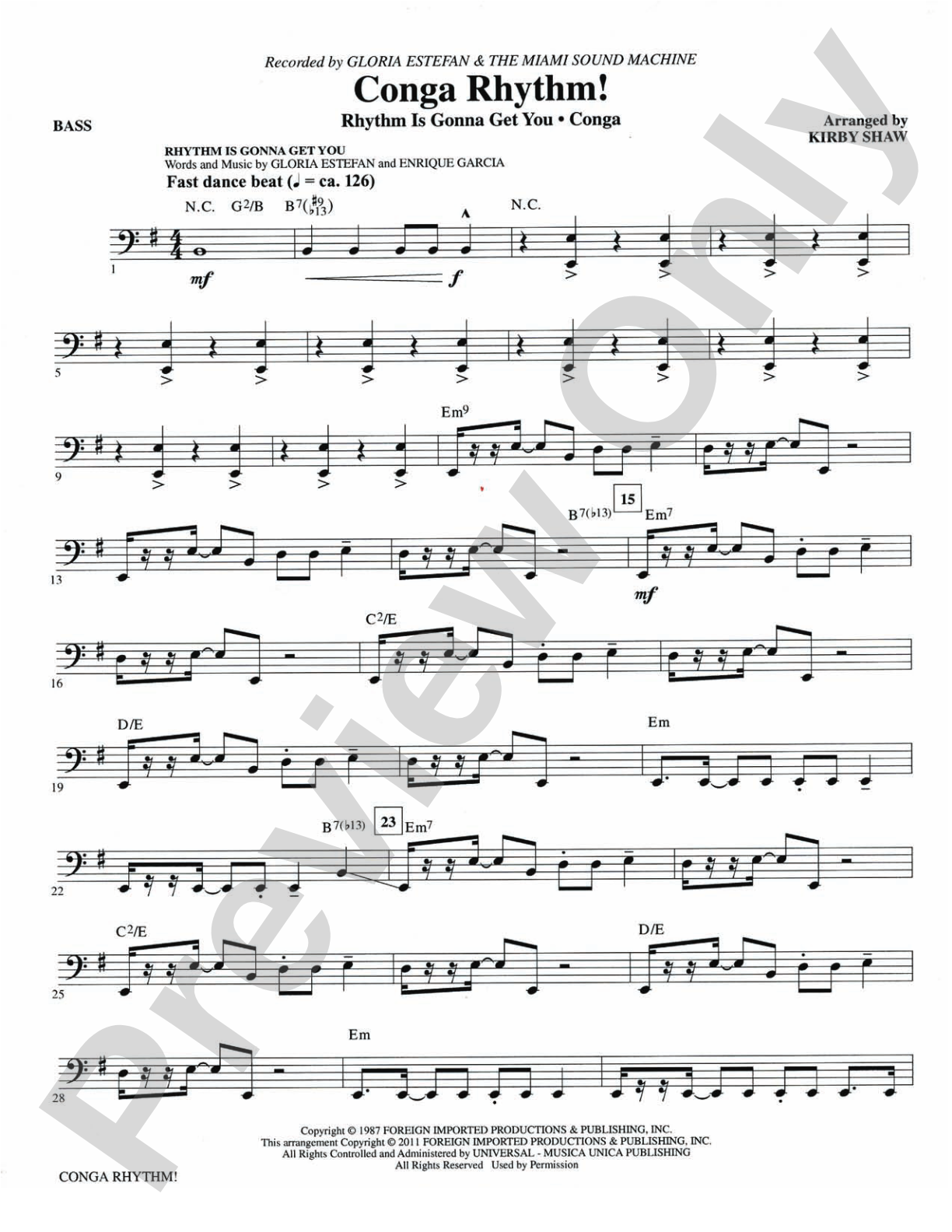 Conga Rhythm: String Bass: Choral SoundPax