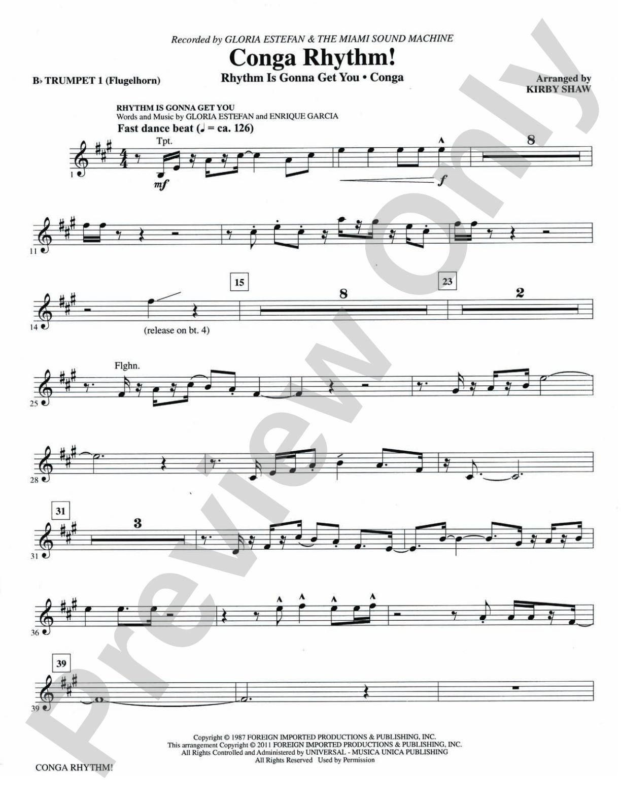 Conga Rhythm: 1st B-flat Trumpet: Choral SoundPax