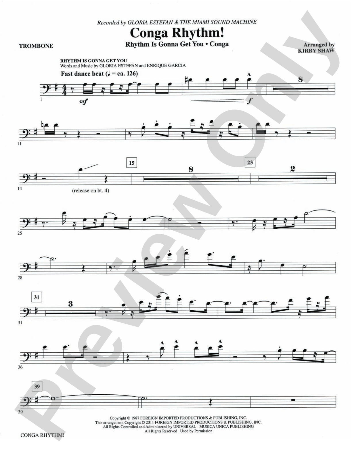 Conga Rhythm: 1st Trombone: Choral SoundPax