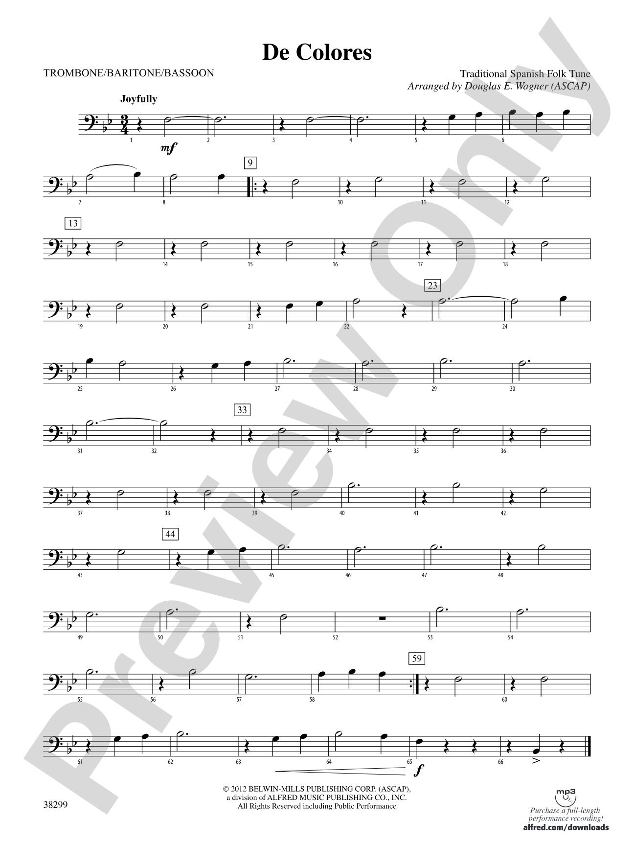 De Colores: 1st Trombone