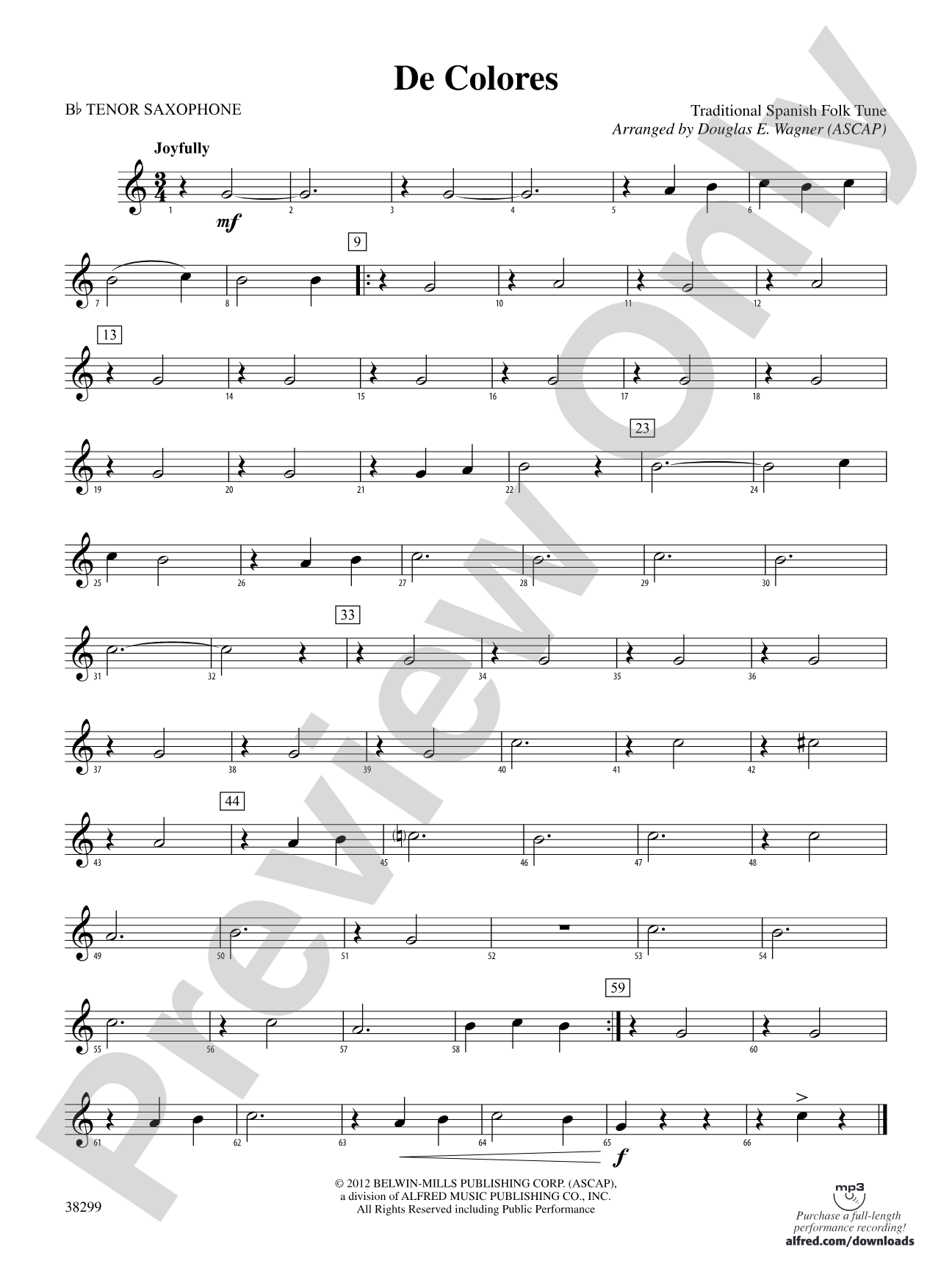 De Colores: B-flat Tenor Saxophone