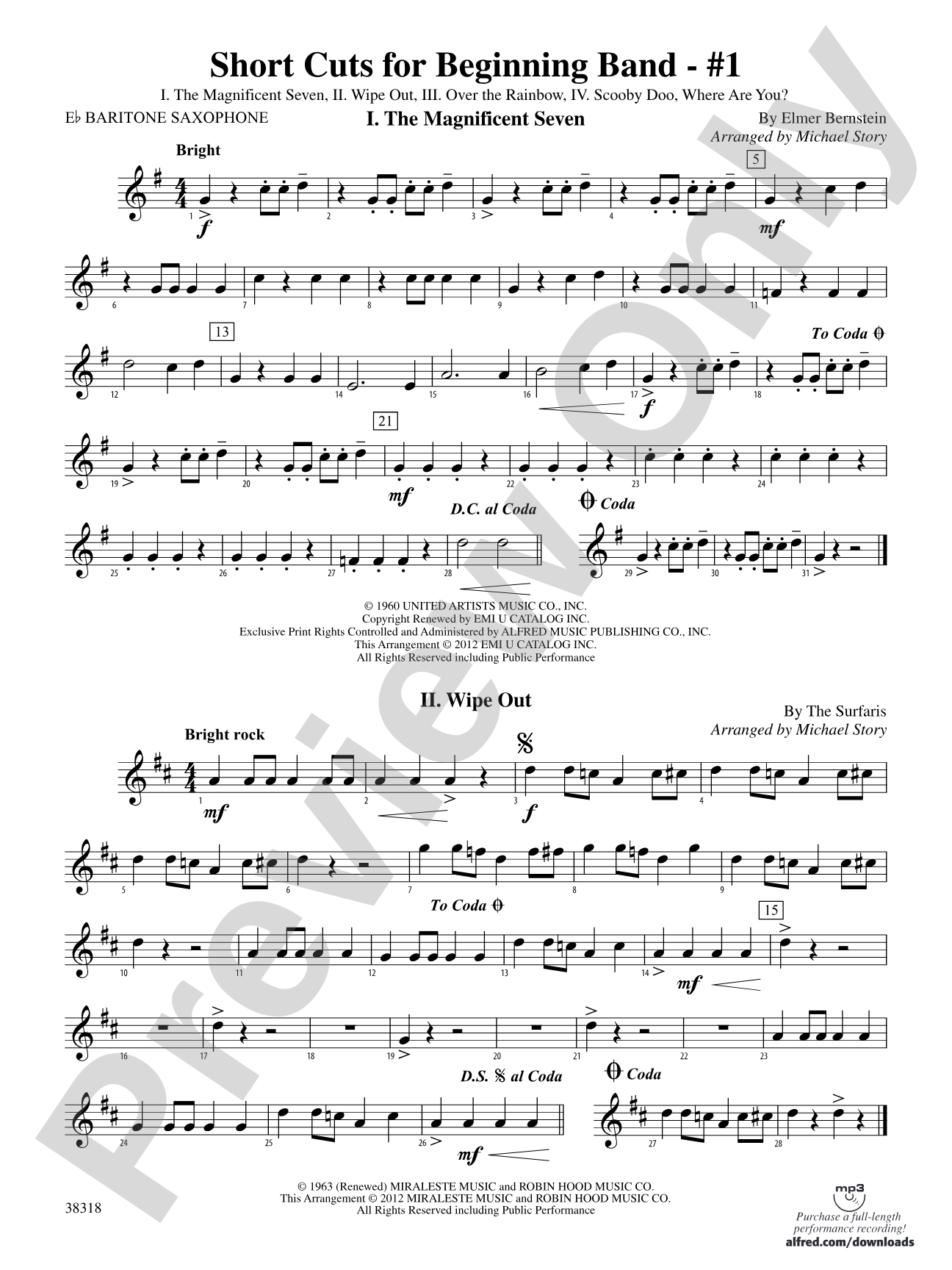 Short Cuts for Beginning Band -- #1: E-flat Baritone Saxophone