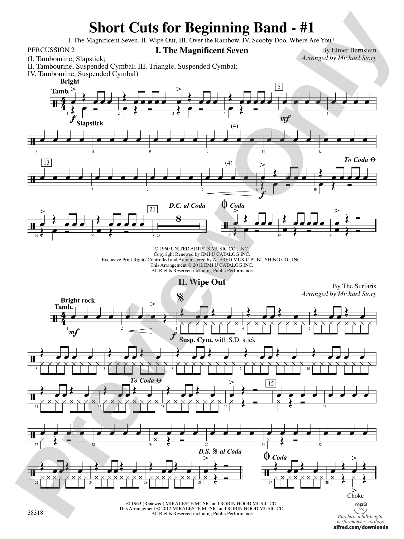 Short Cuts for Beginning Band -- #1: 2nd Percussion
