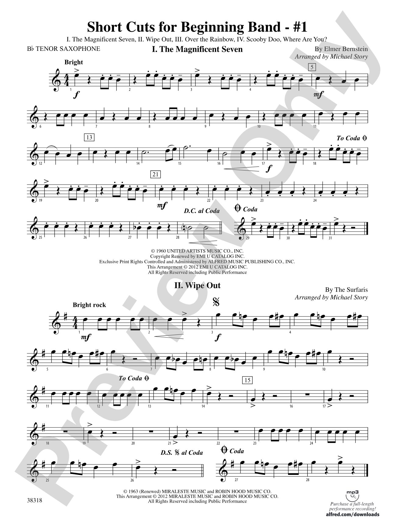Short Cuts for Beginning Band -- #1: B-flat Tenor Saxophone