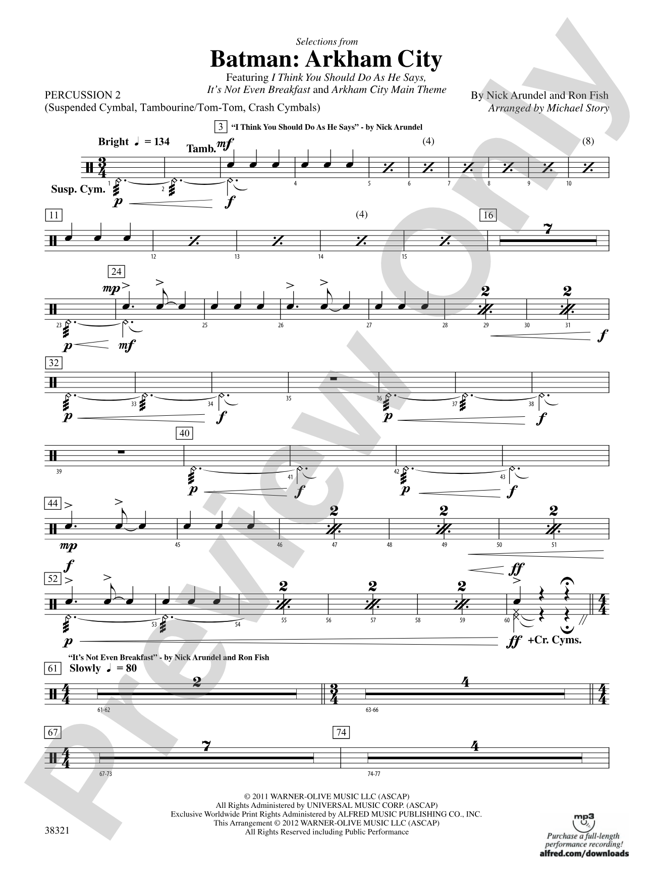 Batman: Arkham City, Selections from: 2nd Percussion