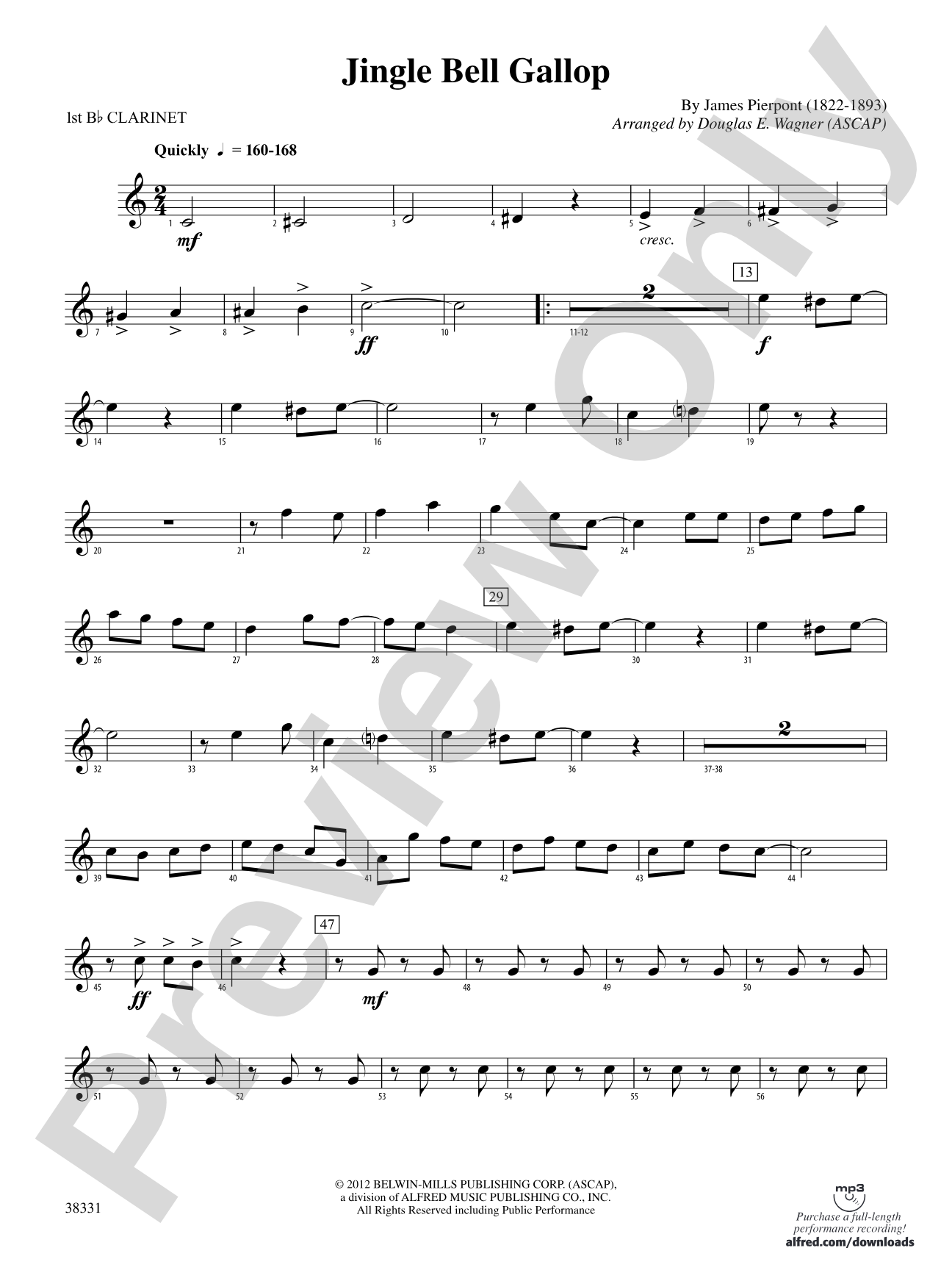 Jingle Bell Gallop: 1st B-flat Clarinet