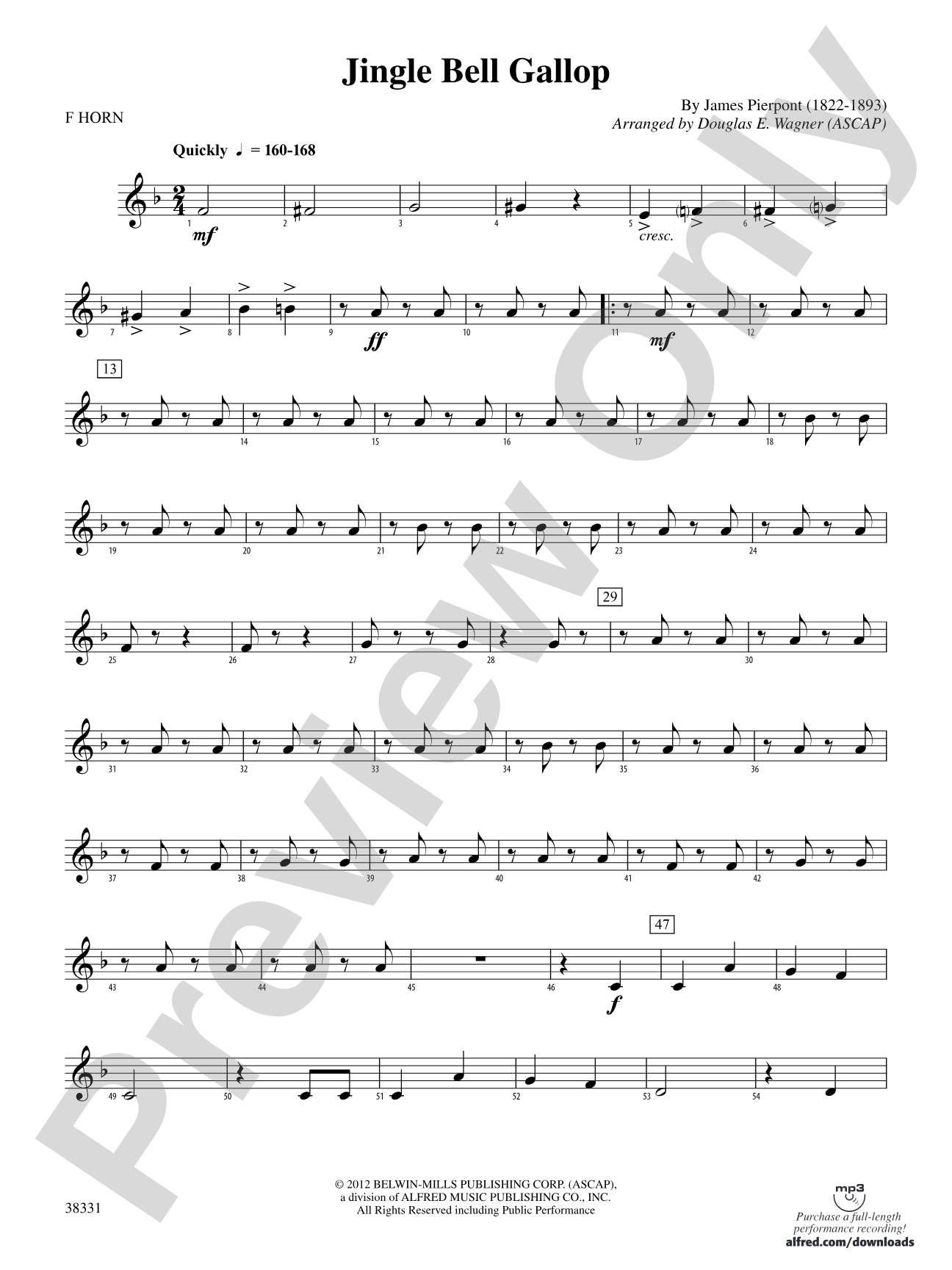 Jingle Bell Gallop: 1st F Horn