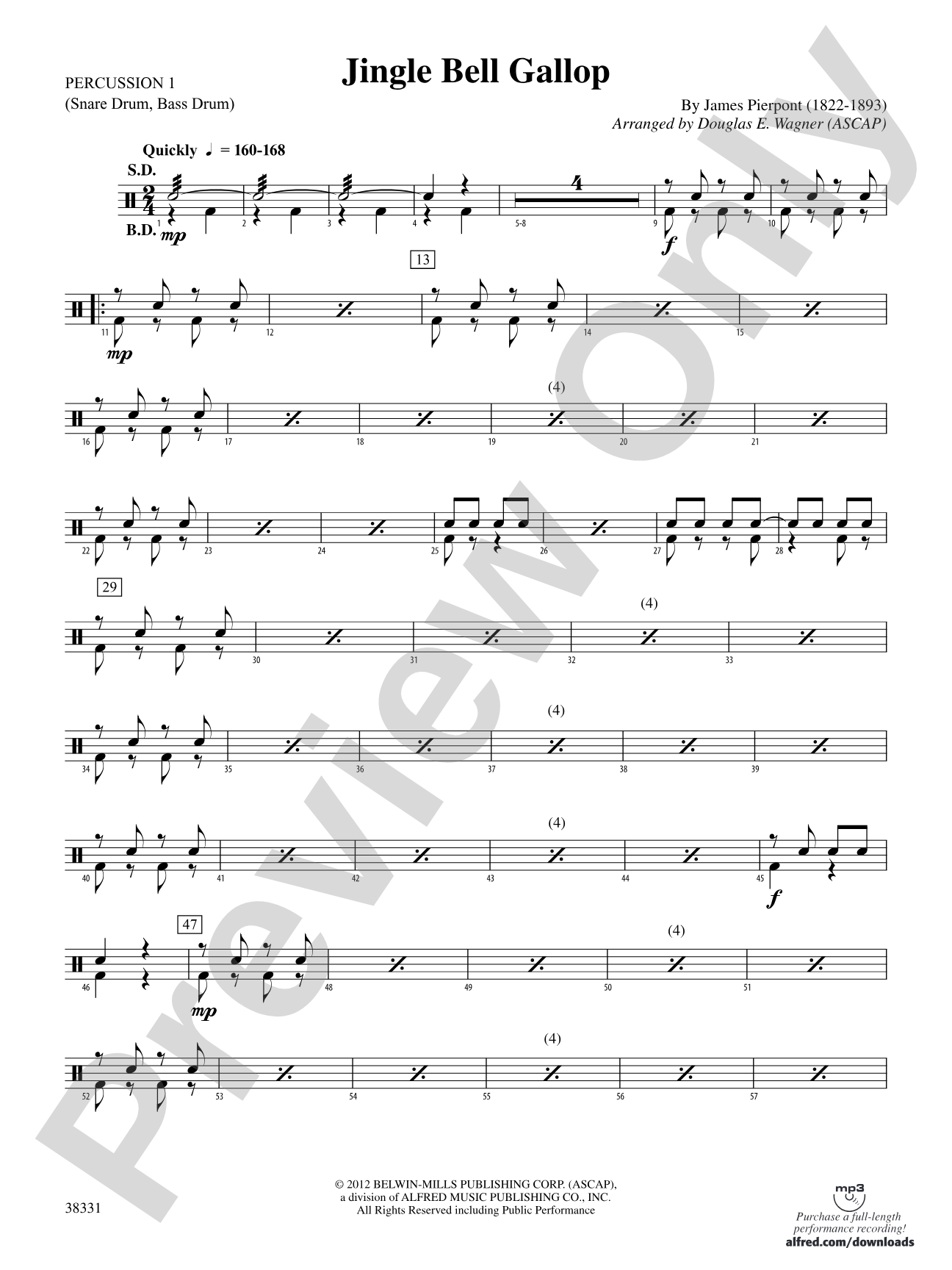 Jingle Bell Gallop: 1st Percussion