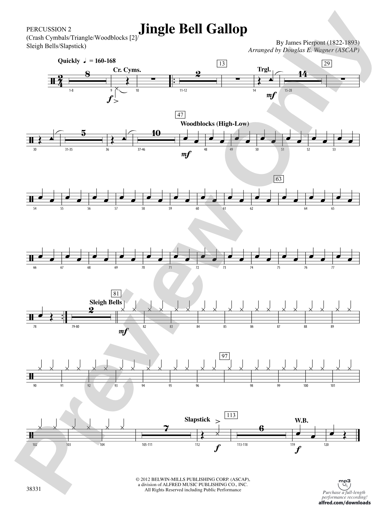 Jingle Bell Gallop: 2nd Percussion