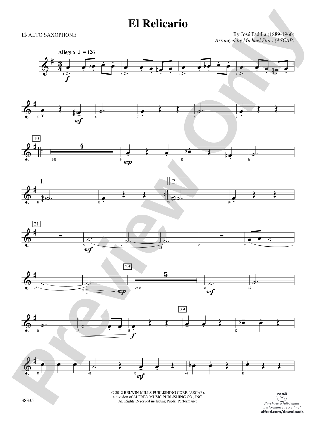 El Relicario: E-flat Alto Saxophone