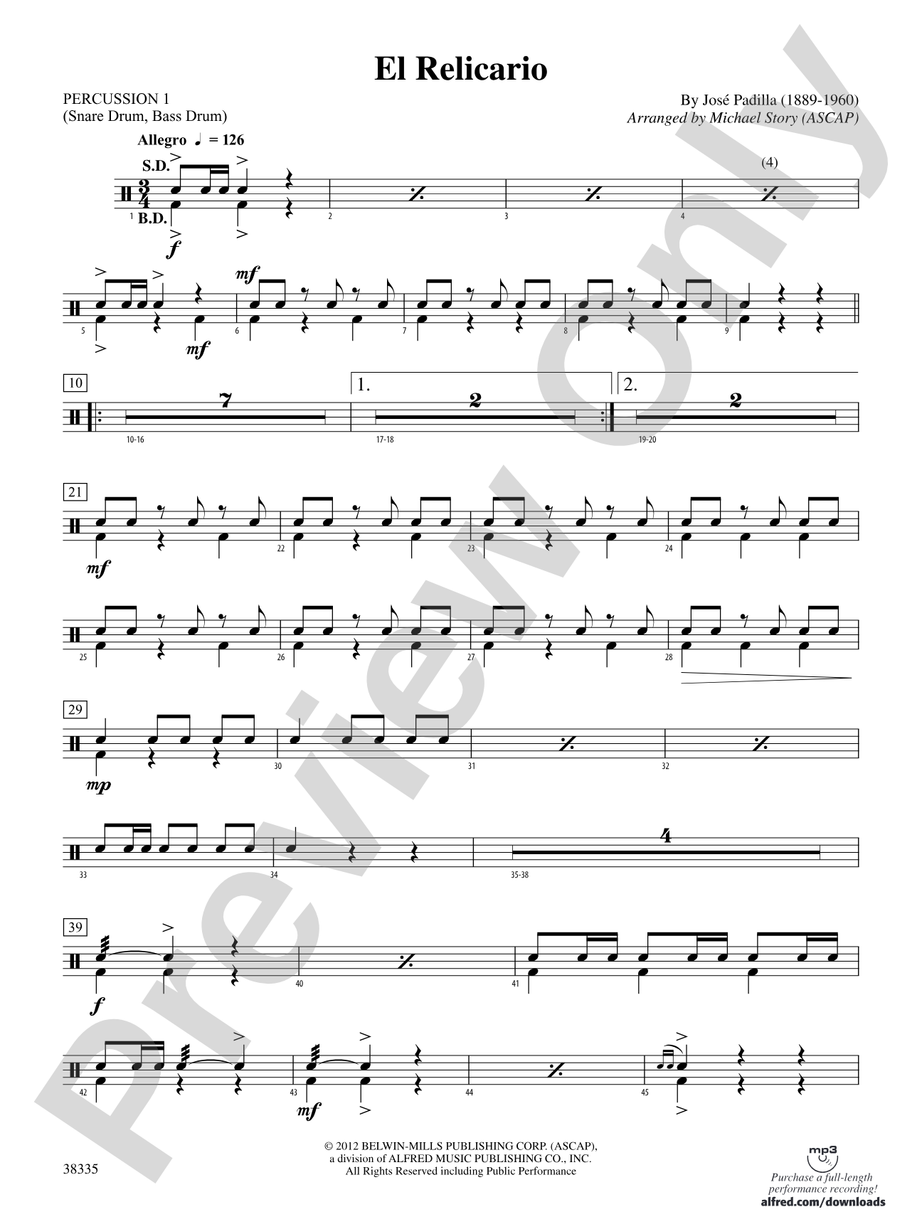 El Relicario: 1st Percussion