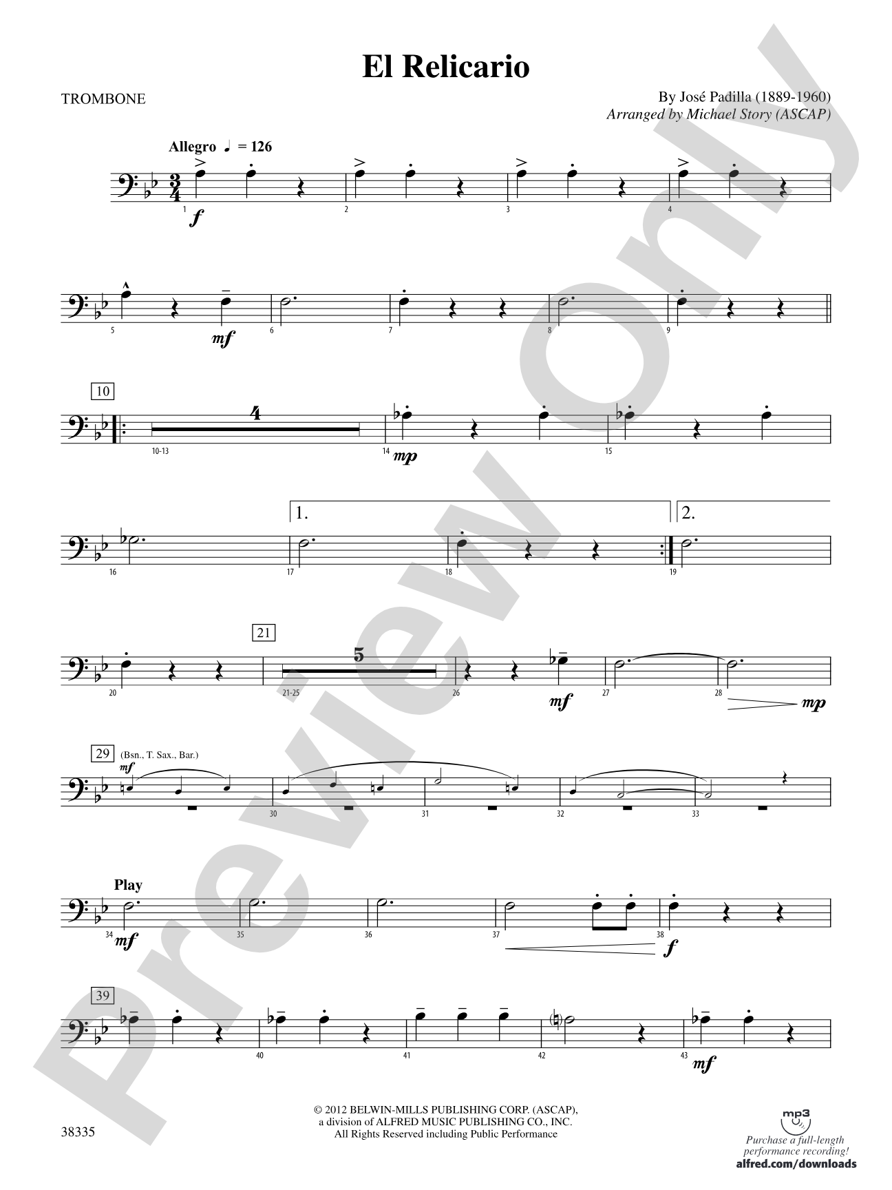 El Relicario: 1st Trombone