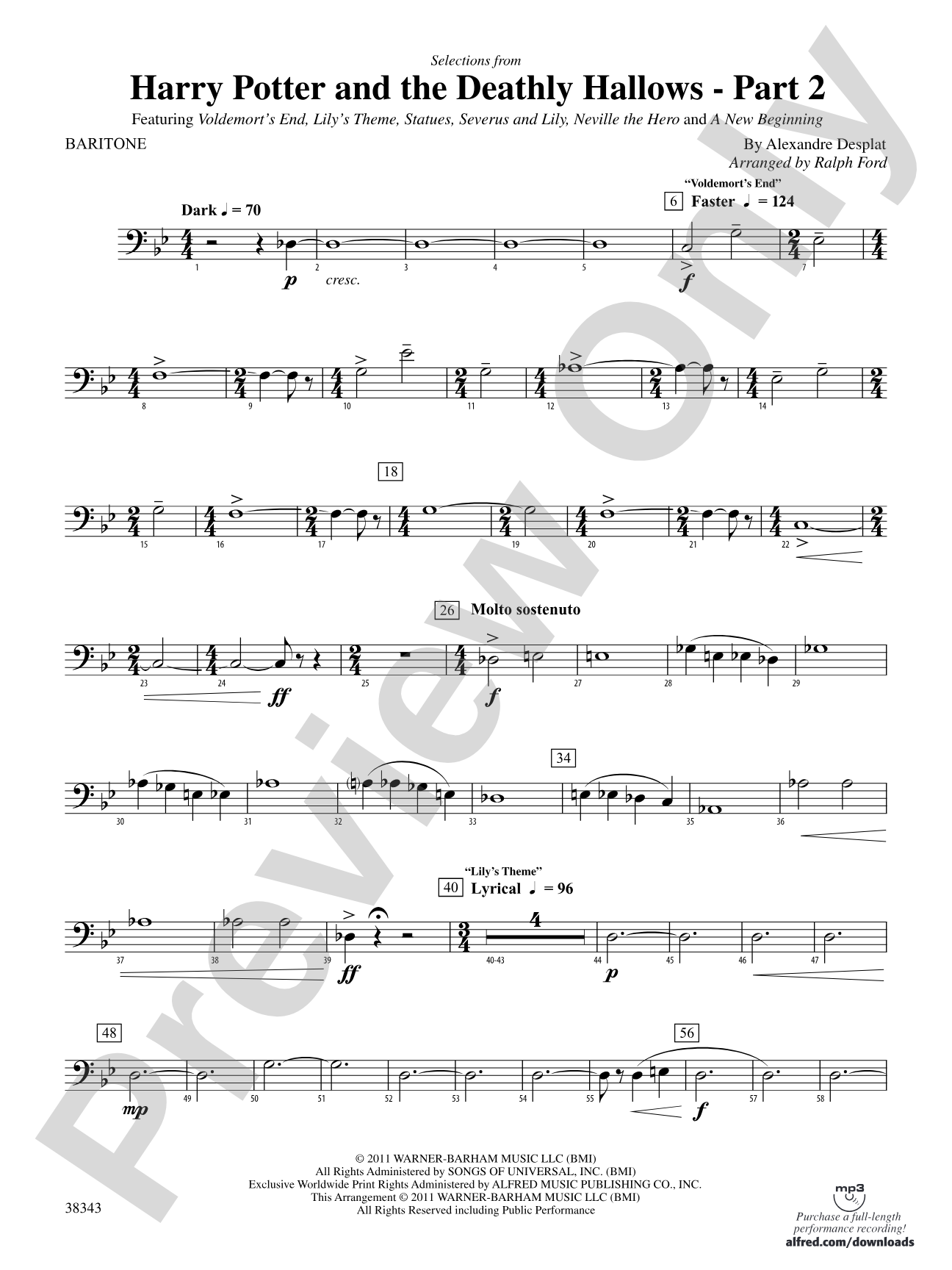 Harry Potter and the Deathly Hallows, Part 2, Selections from: Baritone B.C.