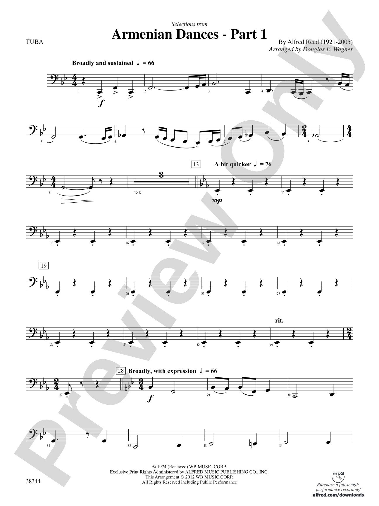 Armenian Dances, Part 1, Selections from: Tuba