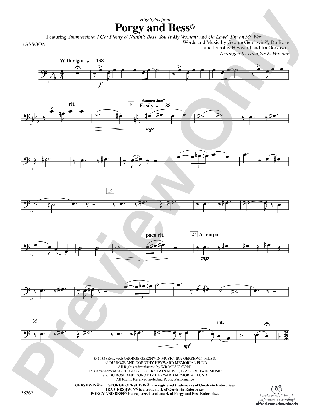 Porgy and Bess®, Highlights from: Bassoon