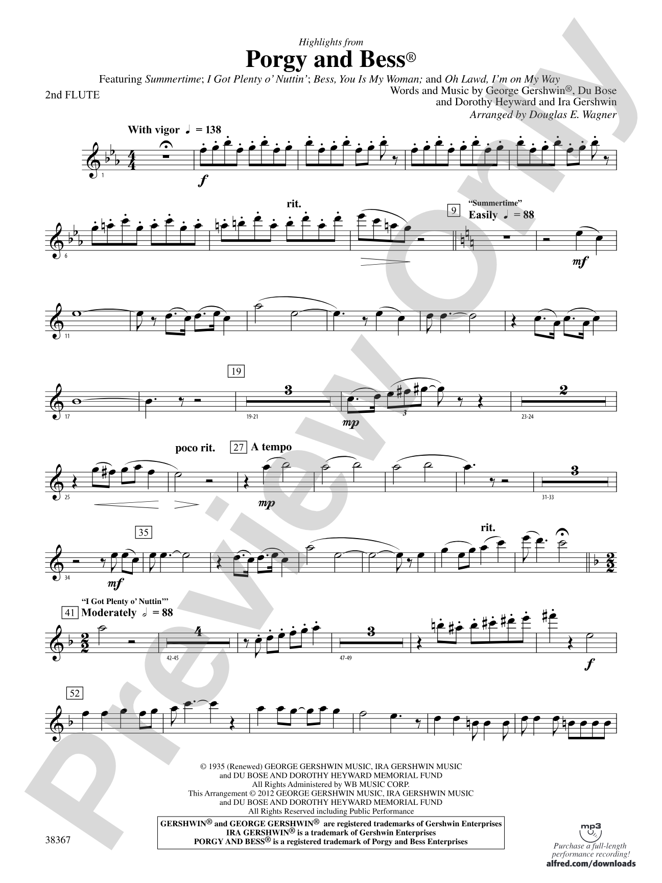 Porgy and Bess®, Highlights from: 2nd Flute