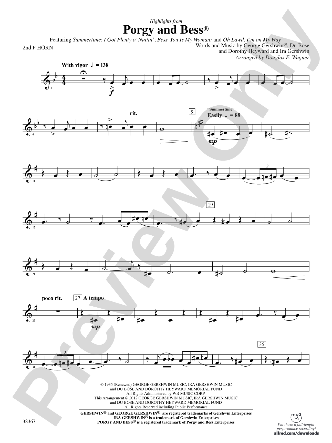 Porgy and Bess®, Highlights from: 2nd F Horn