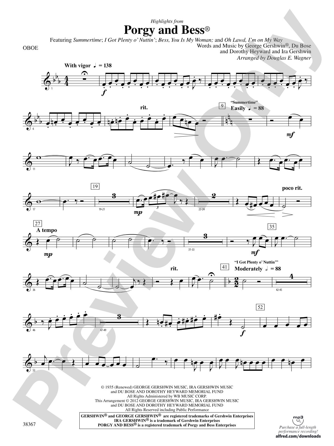 Porgy and Bess®, Highlights from: Oboe