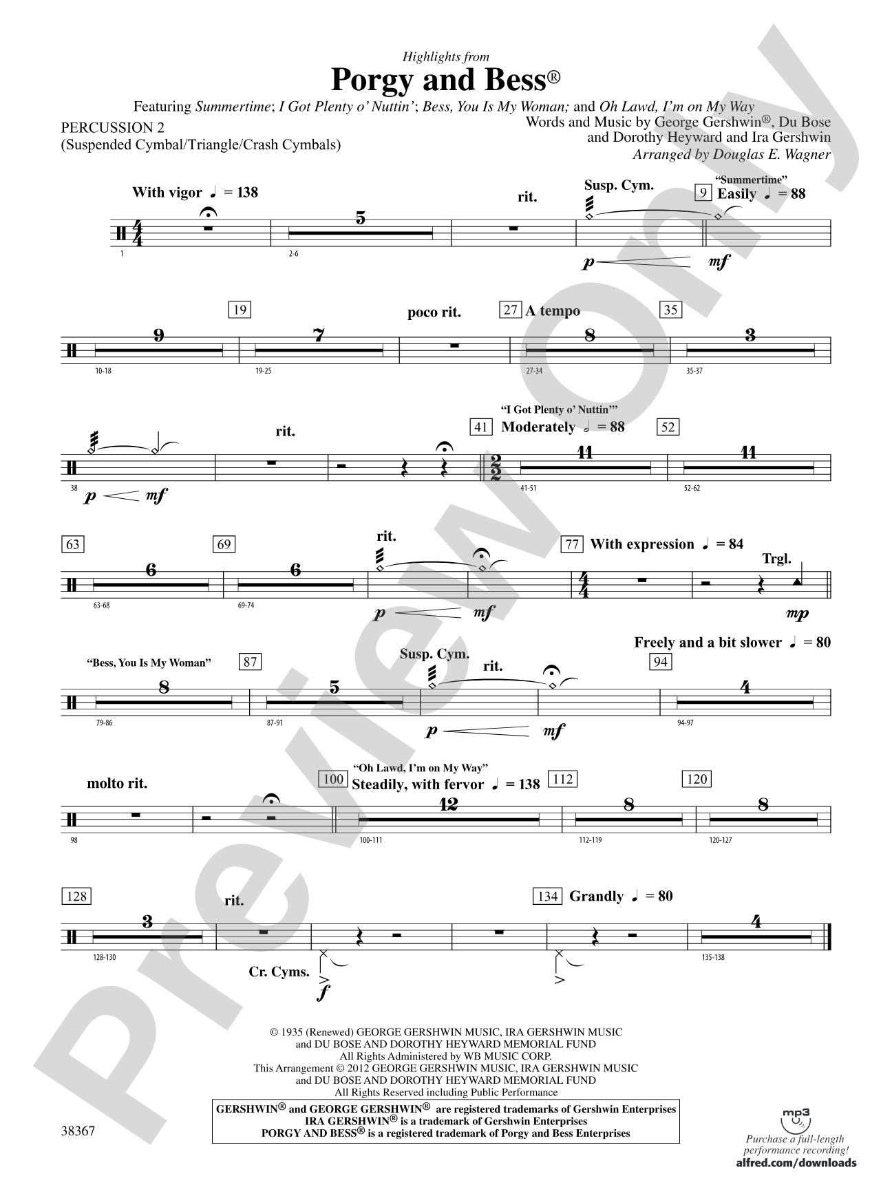 Porgy and Bess®, Highlights from: 2nd Percussion