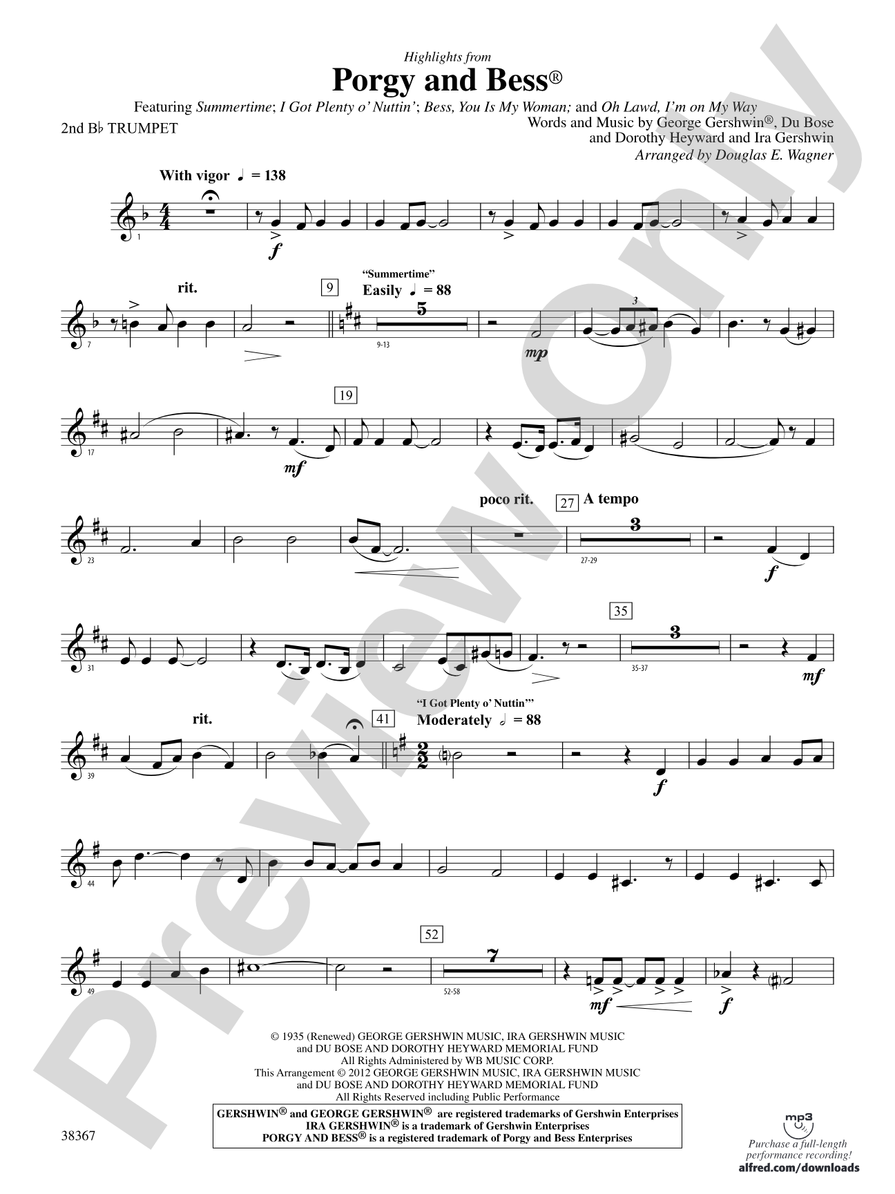 Porgy and Bess®, Highlights from: 2nd B-flat Trumpet