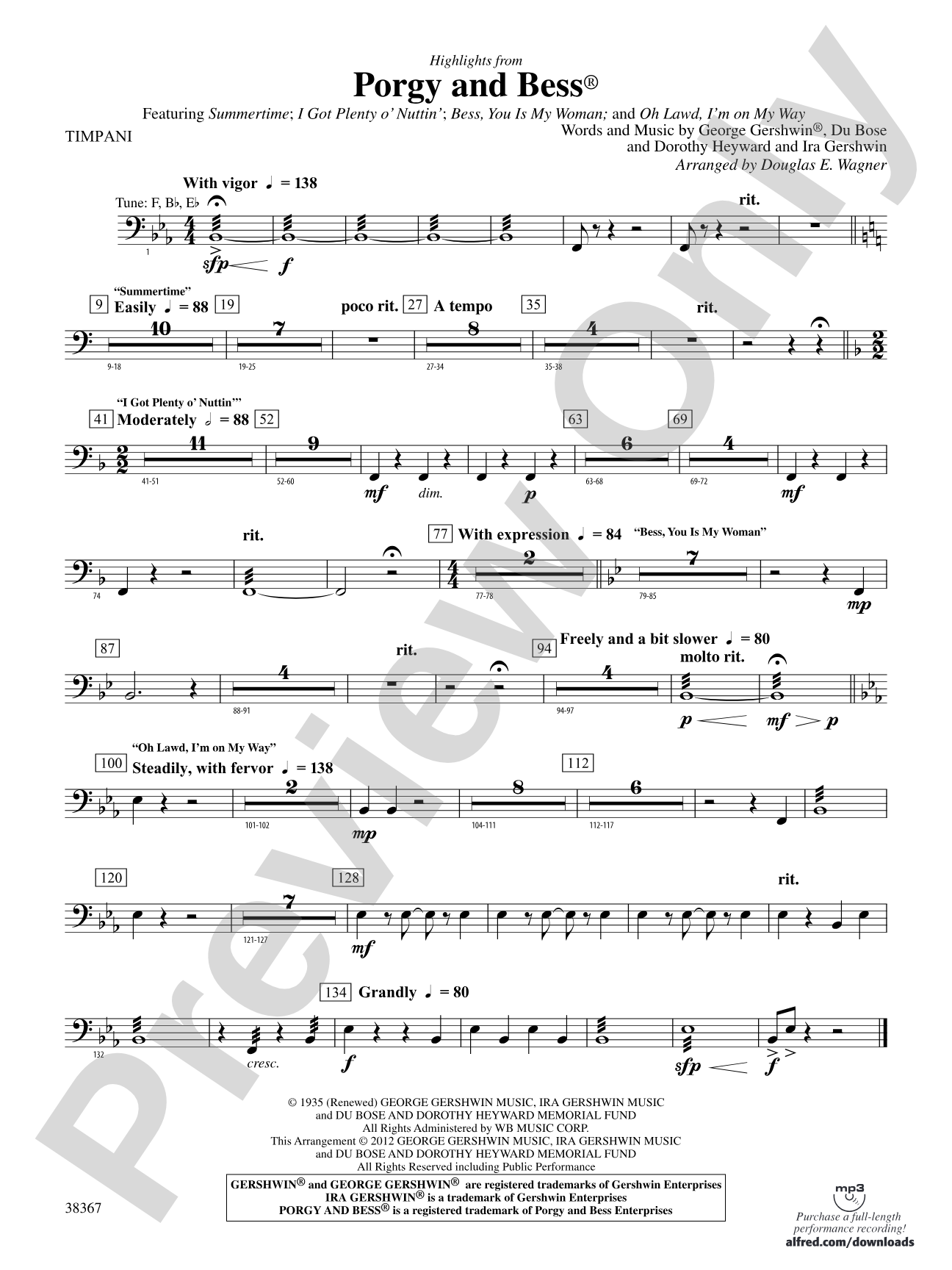 Porgy and Bess®, Highlights from: Timpani