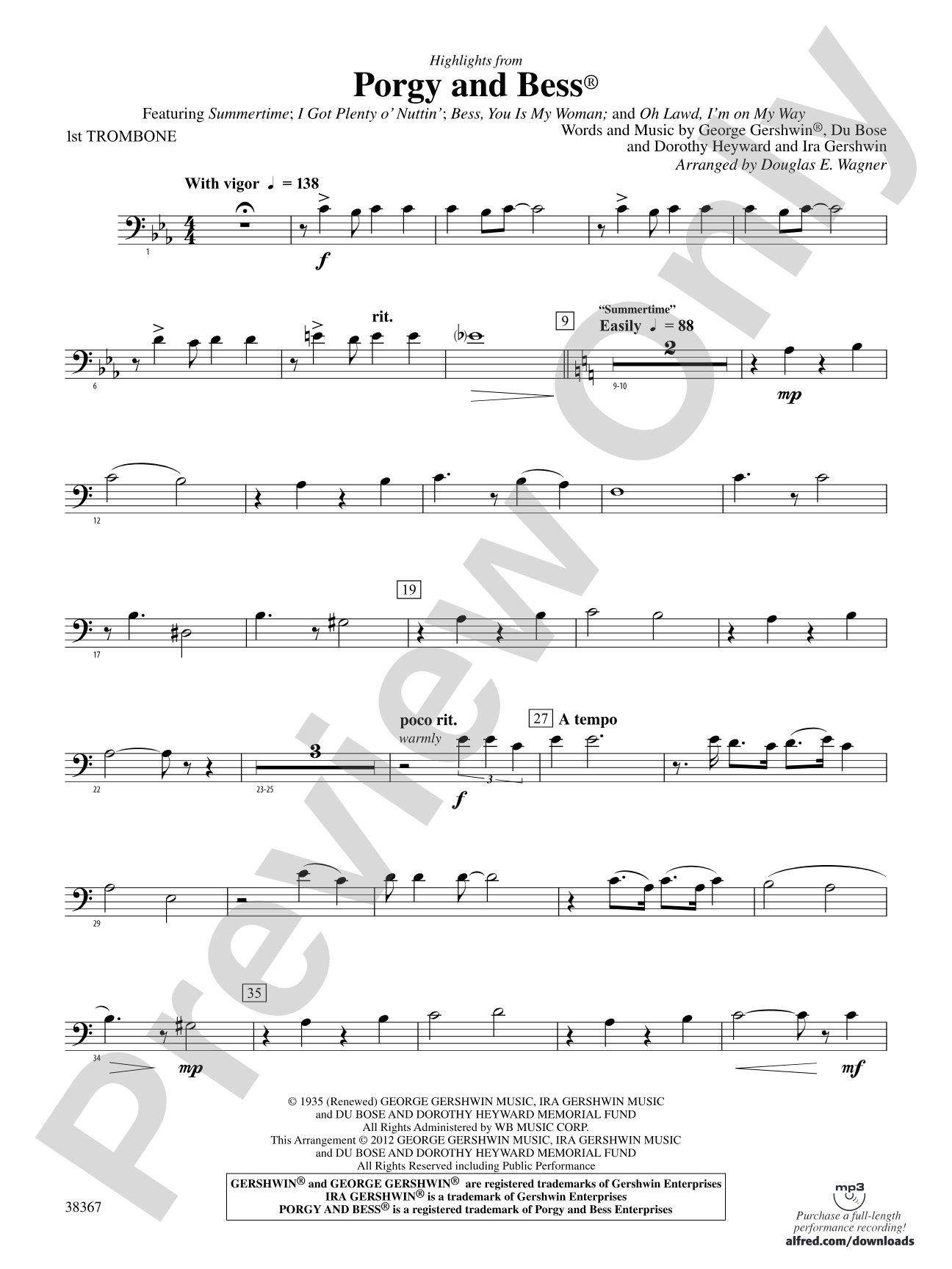 Porgy and Bess®, Highlights from: 1st Trombone