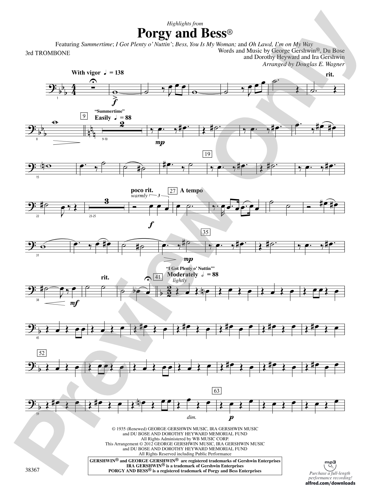Porgy and Bess®, Highlights from: 3rd Trombone