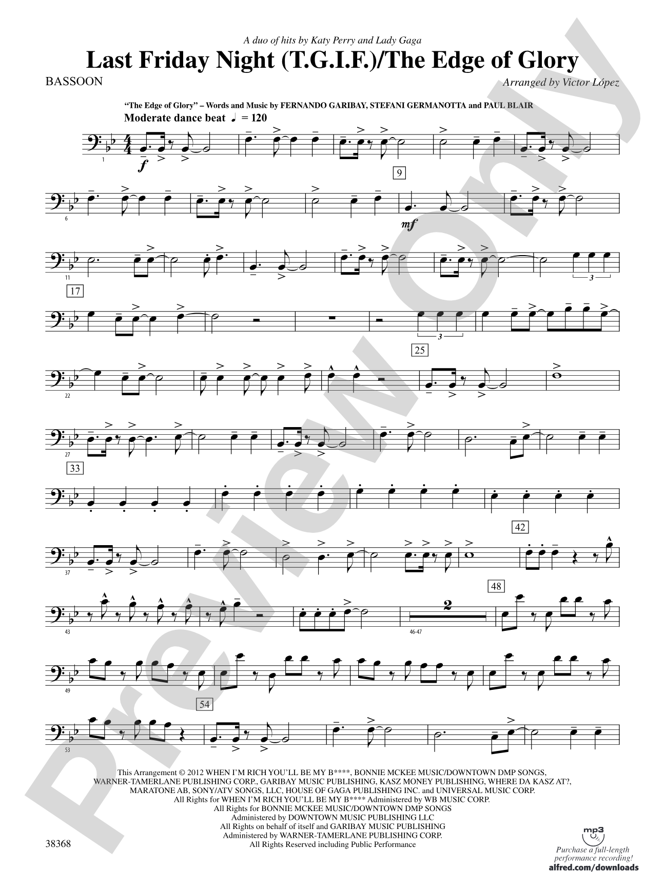 Last Friday Night (T.G.I.F) / The Edge of Glory: Bassoon