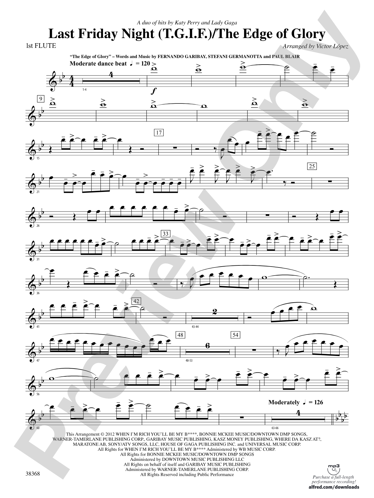 Last Friday Night (T.G.I.F) / The Edge of Glory: Flute