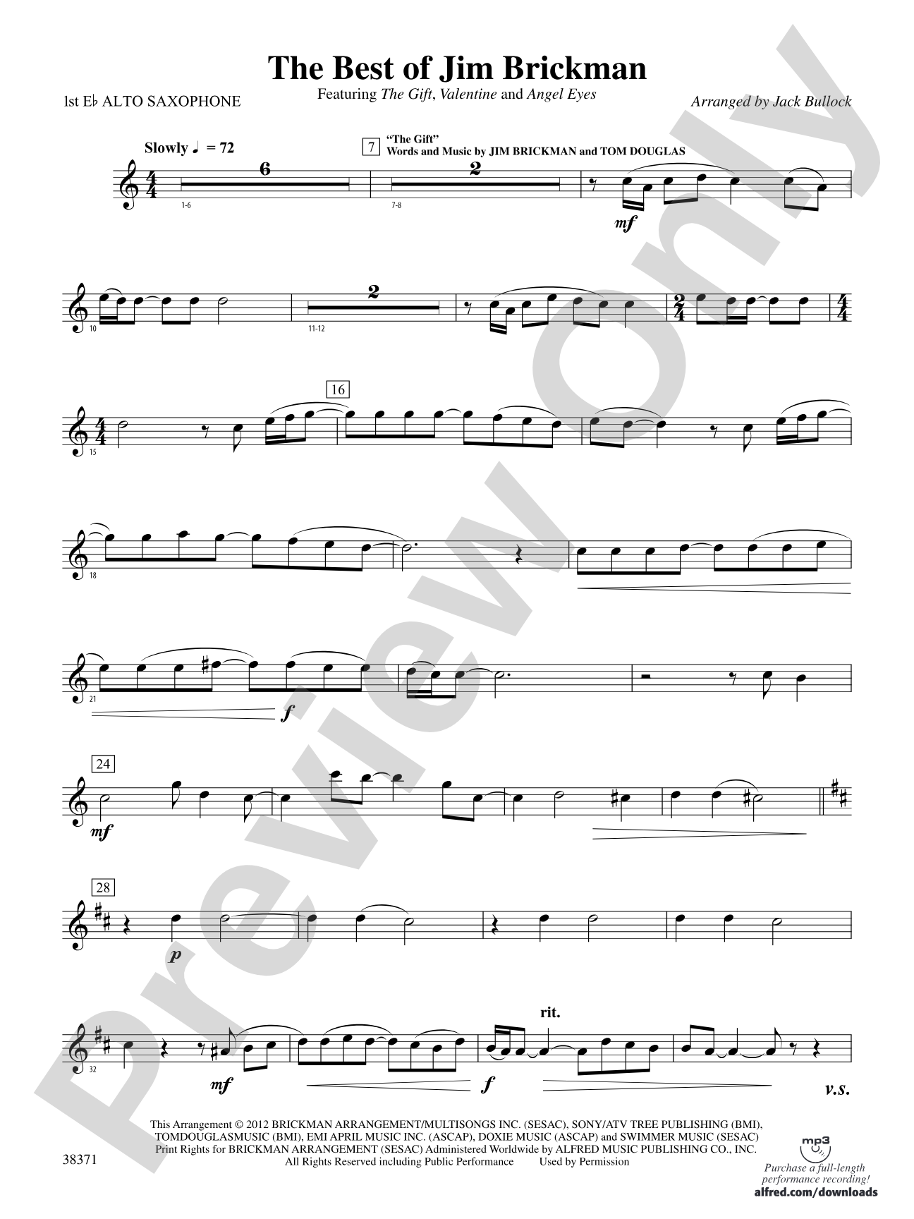 The Best of Jim Brickman: E-flat Alto Saxophone