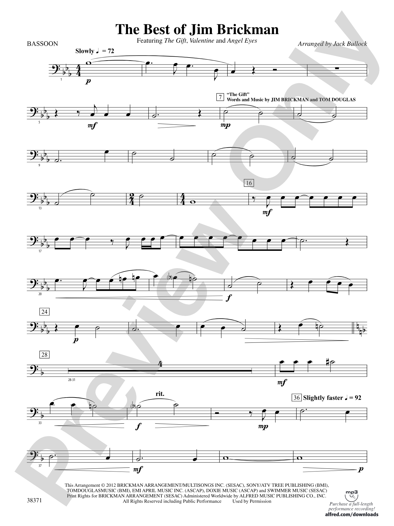 The Best of Jim Brickman: Bassoon