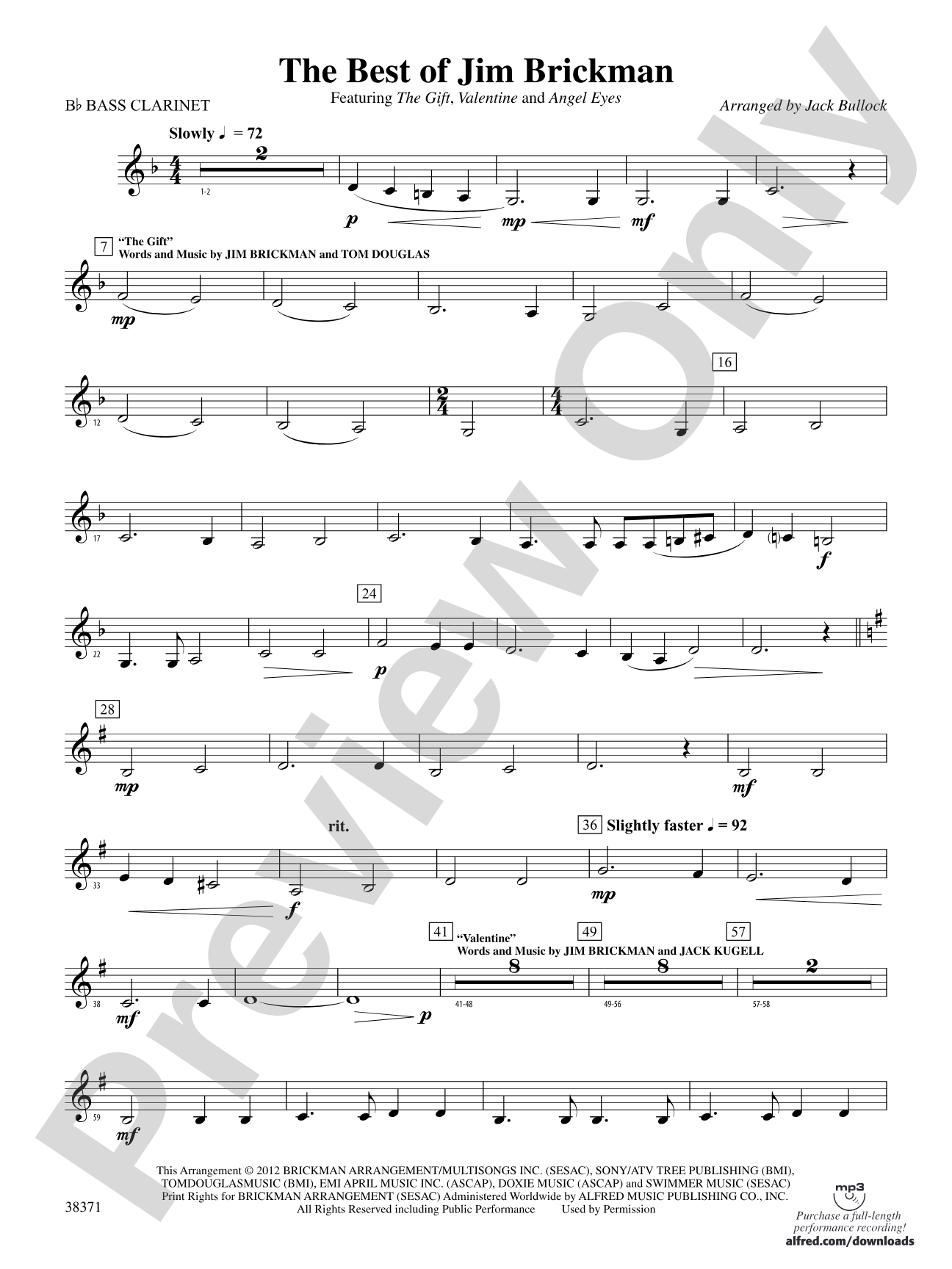 The Best of Jim Brickman: B-flat Bass Clarinet