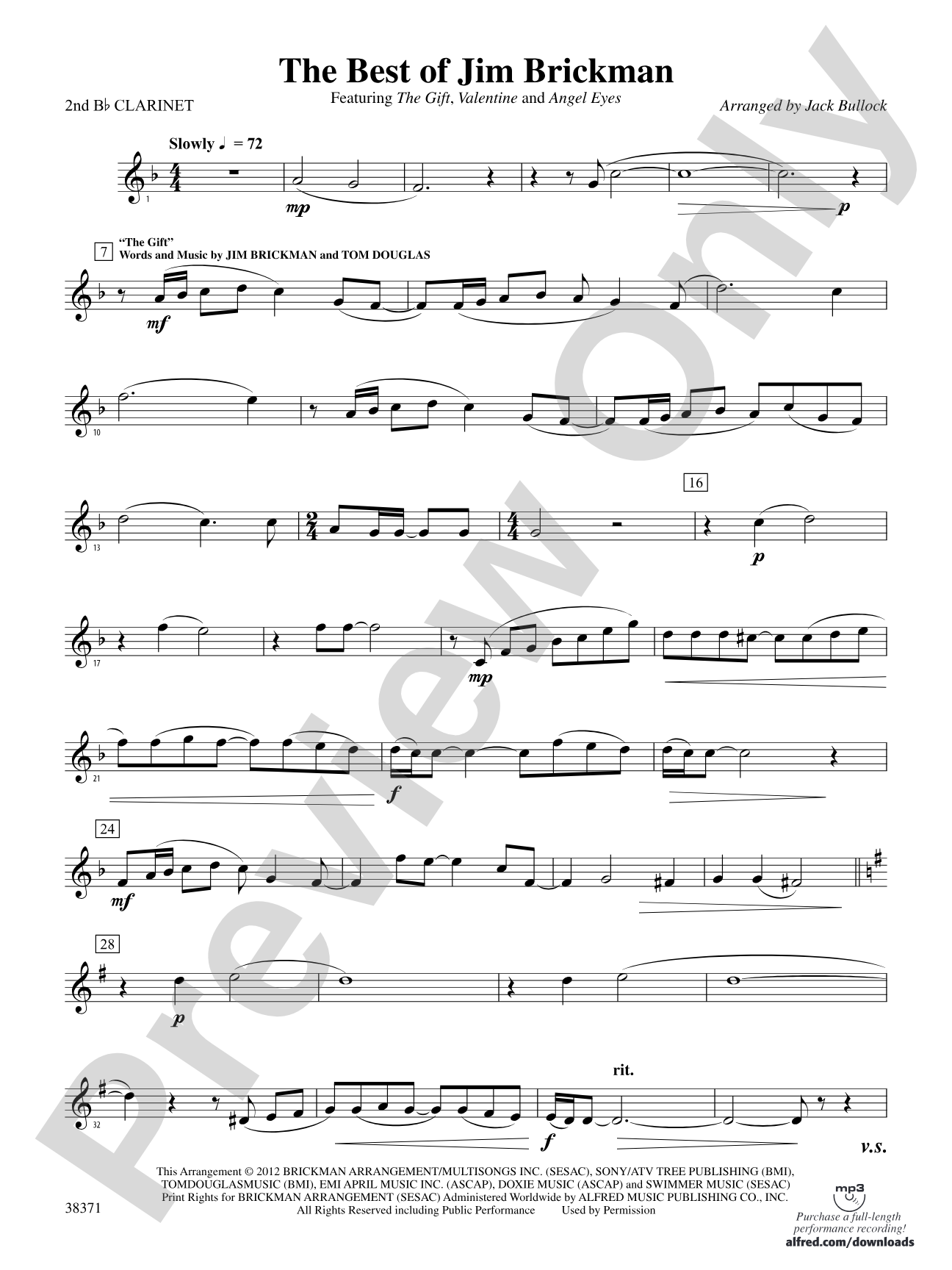 The Best of Jim Brickman: 2nd B-flat Clarinet