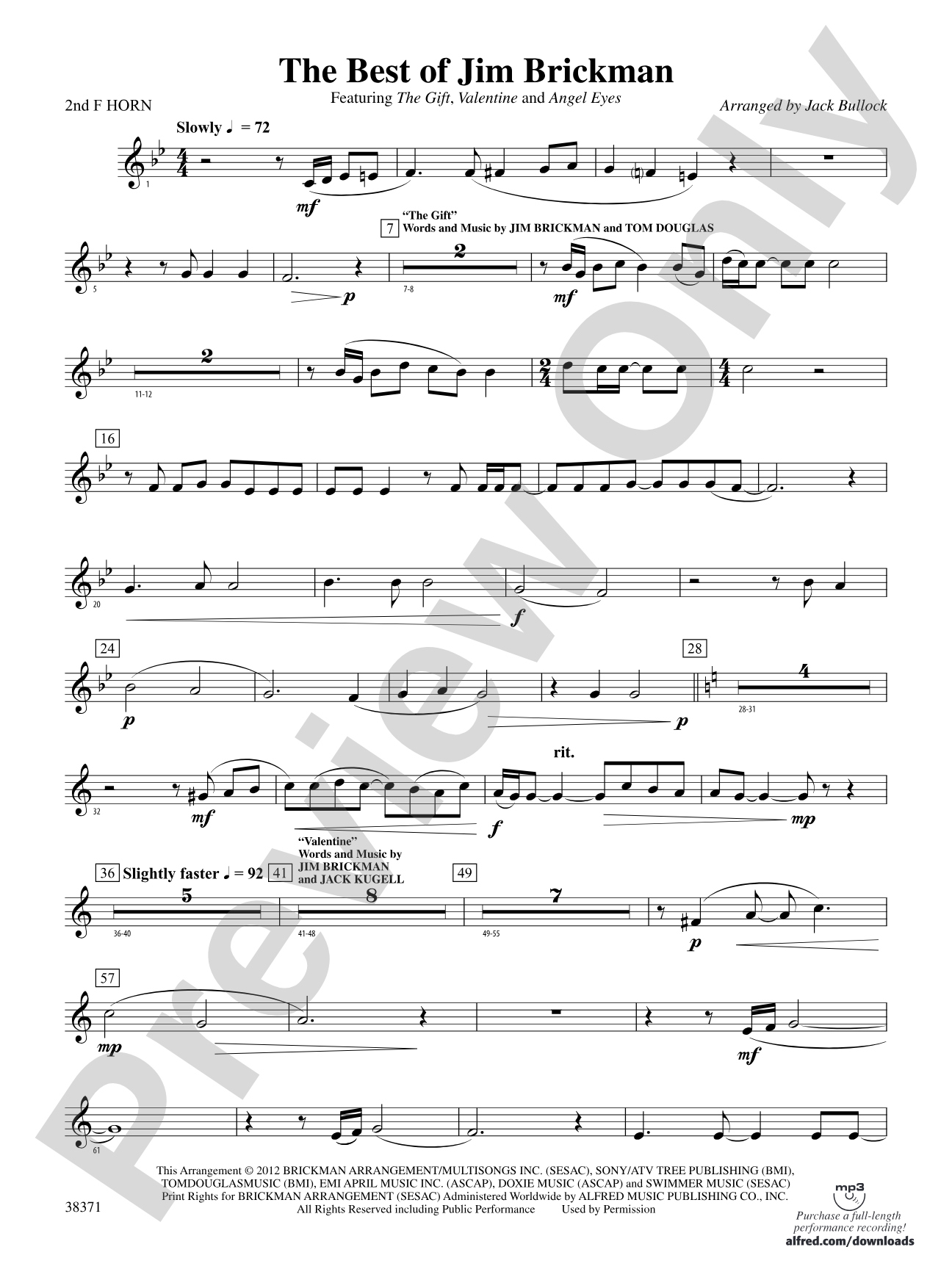 The Best of Jim Brickman: 2nd F Horn